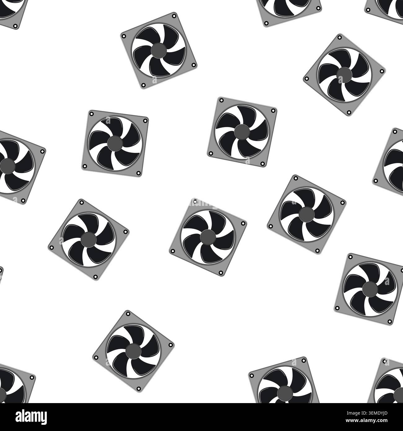 pattern technology cooling fan pc cartoon vector Stock Vector