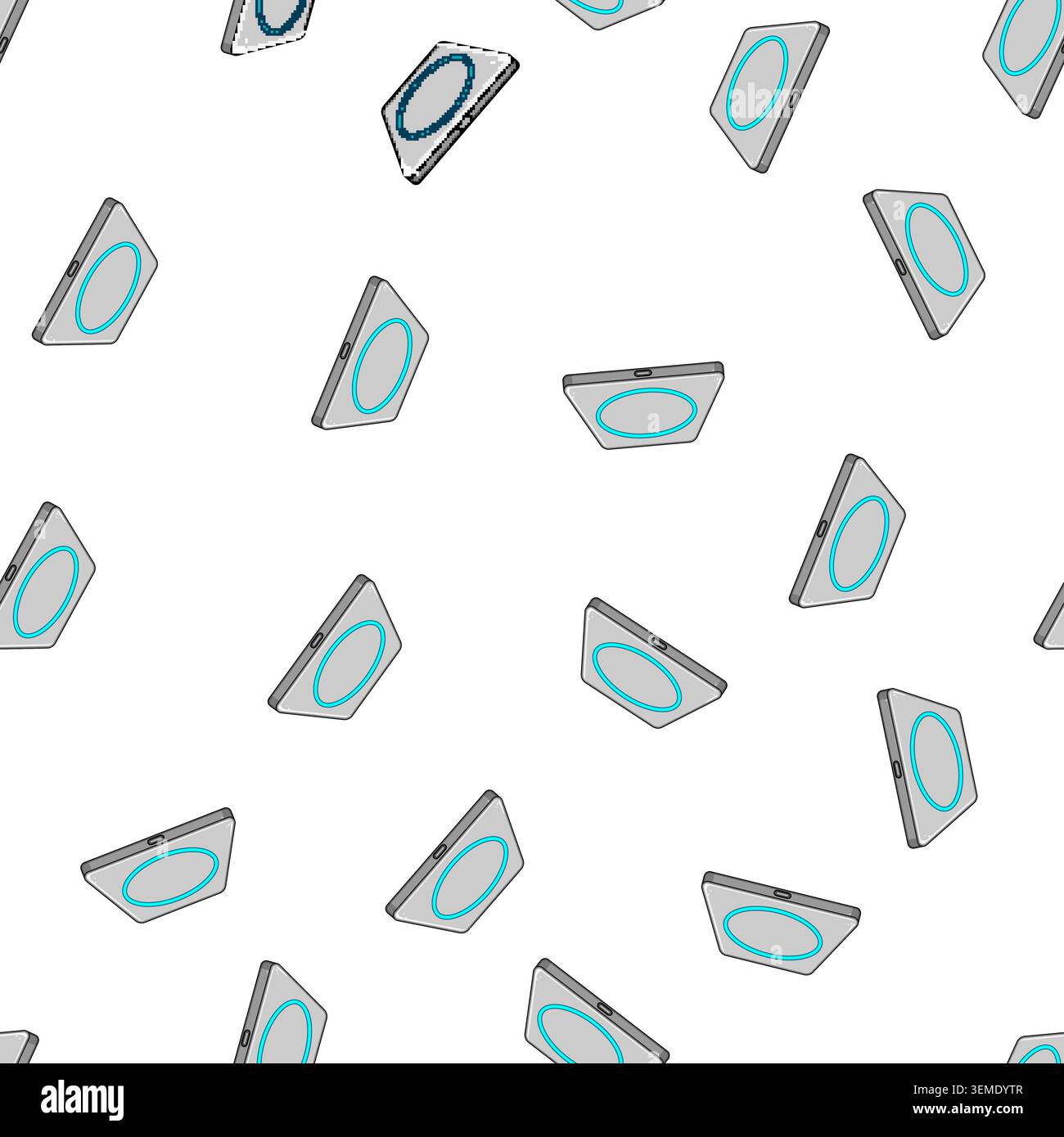 pattern portable charging pad wireless cartoon vector Stock Vector