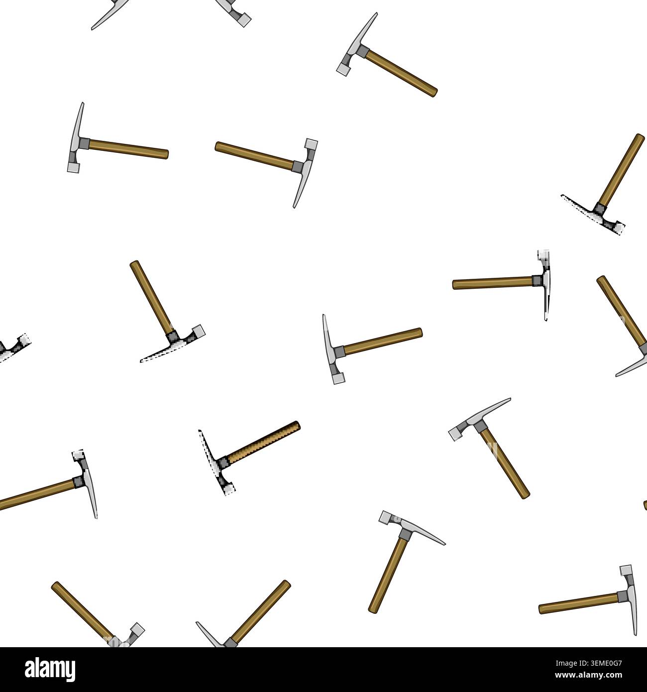 pattern site masons hammer cartoon vector Stock Vector