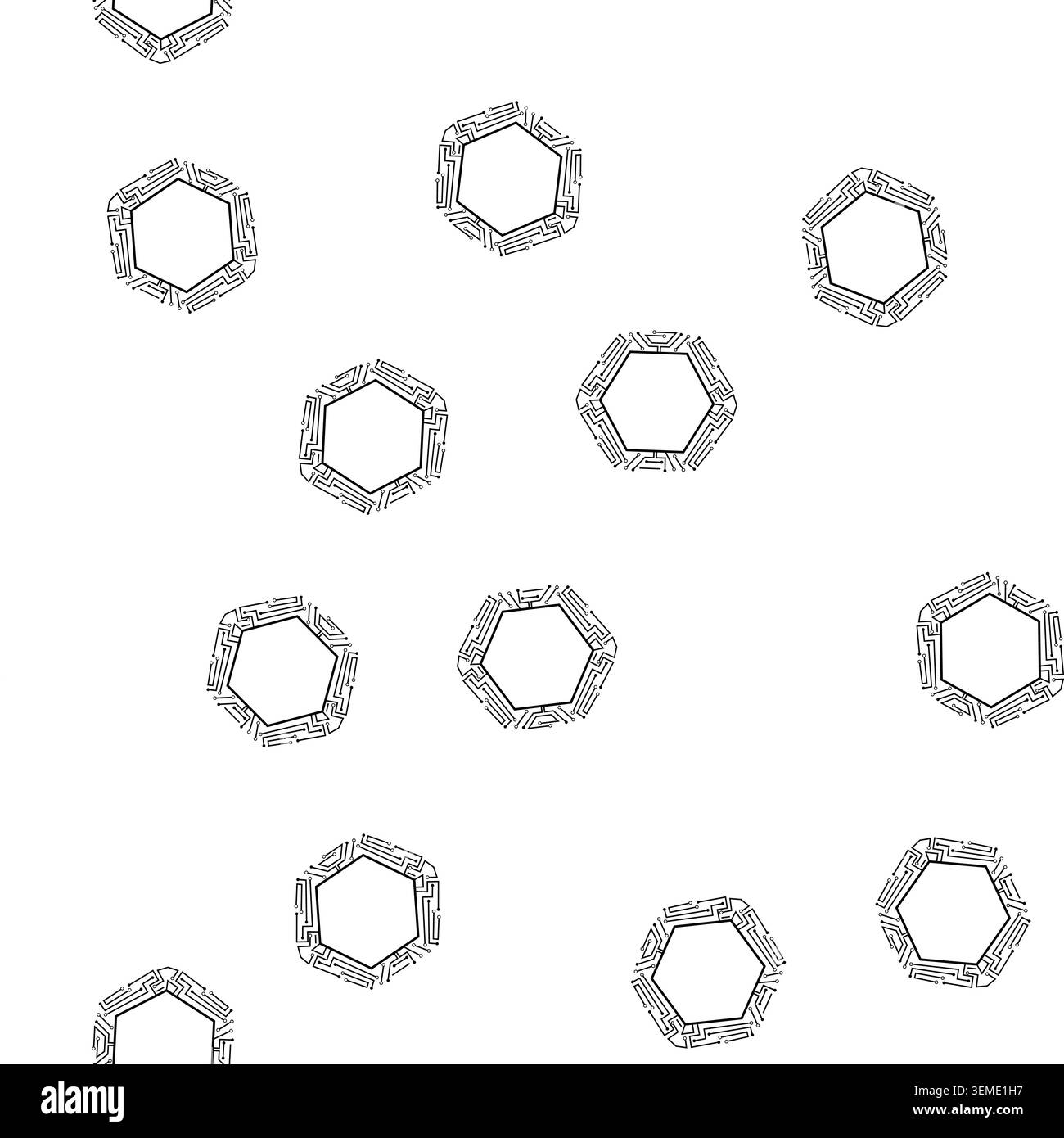 pattern semiconductor microchip frame cartoon vector Stock Vector