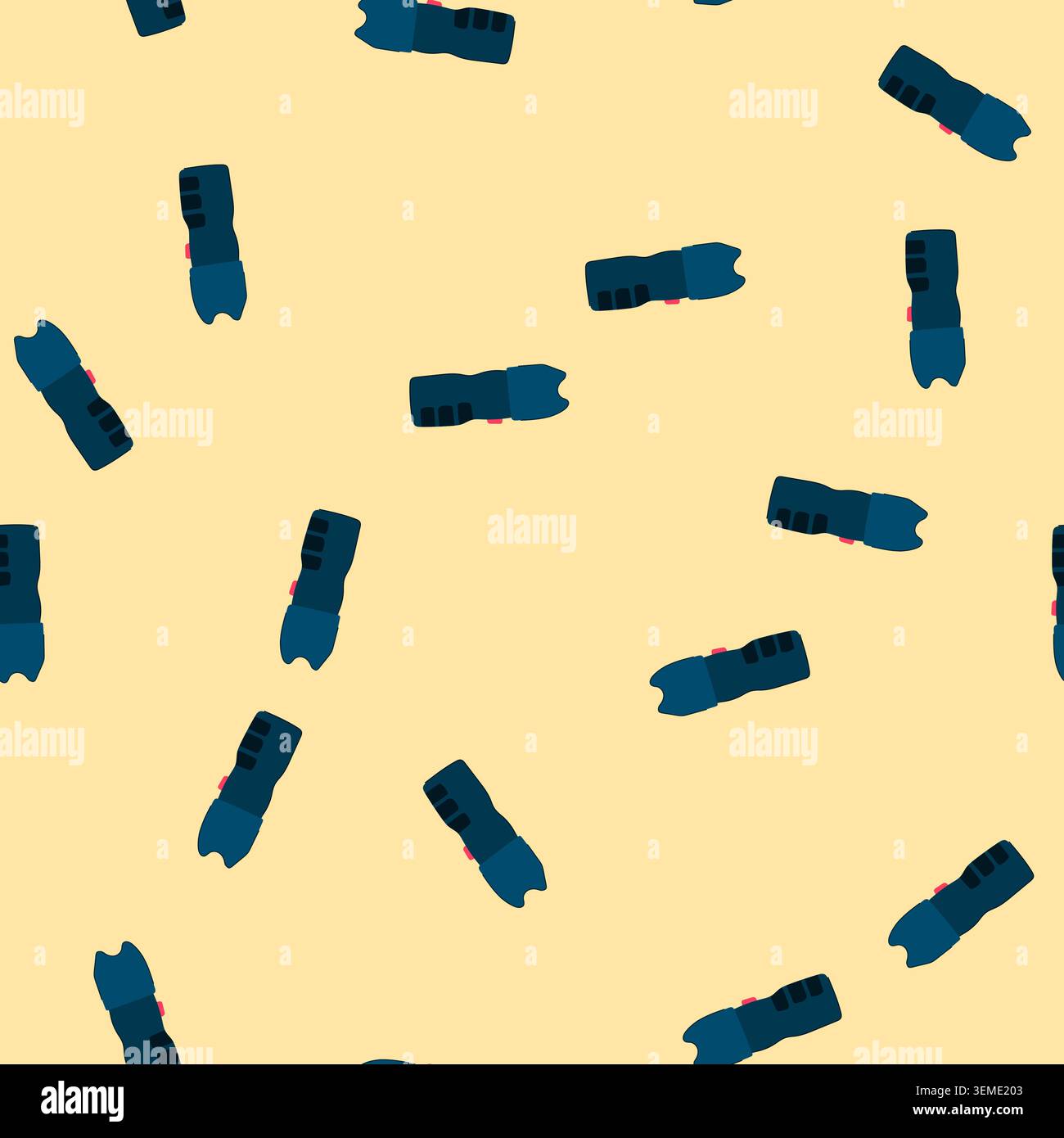 seamless pattern tazer taser gun cartoon vector Stock Vector