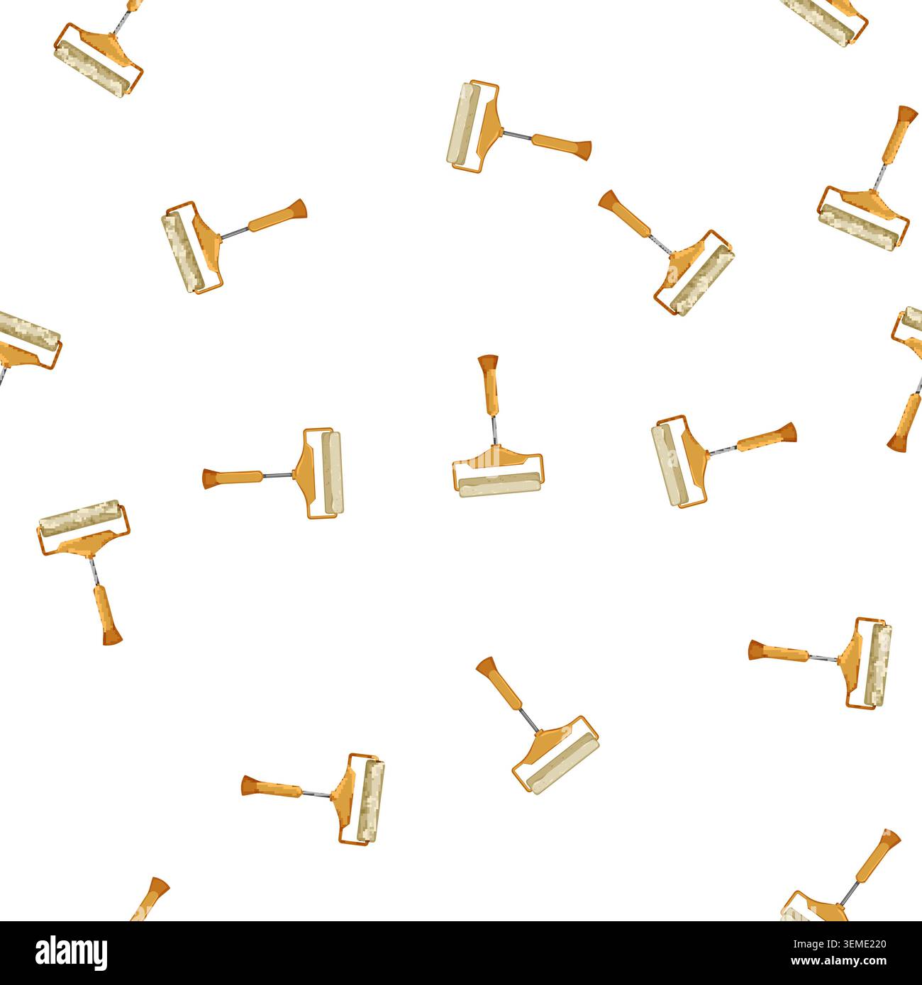pattern tool roller paint cartoon vector Stock Vector