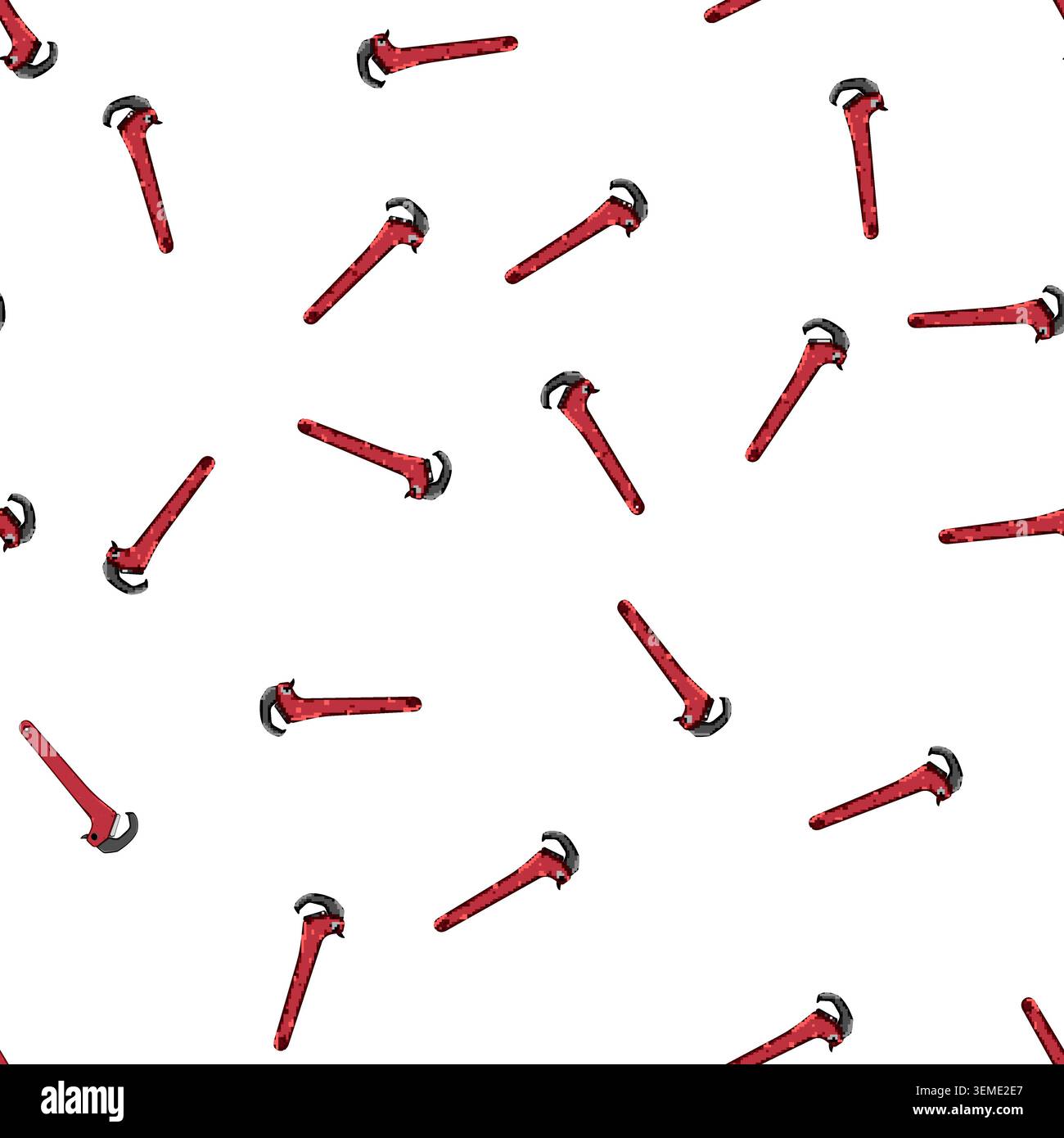 pattern maintenance pipe wrench cartoon vector Stock Vector