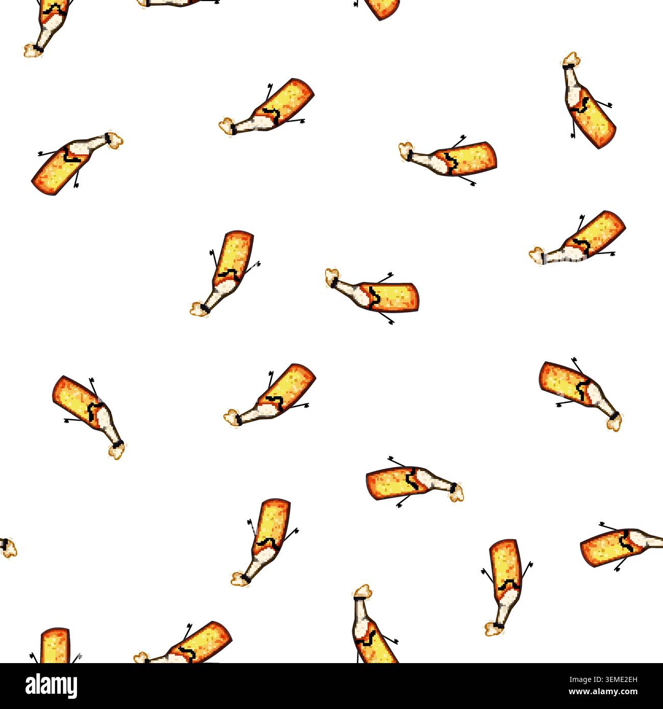 pattern label beer bottle character cartoon vector Stock Vector
