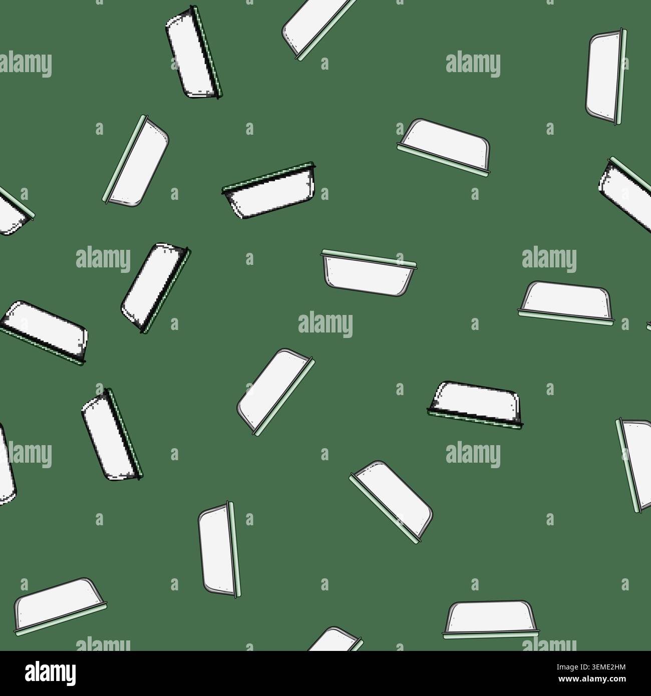 seamless pattern reusable glass food storage container cartoon vector Stock Vector