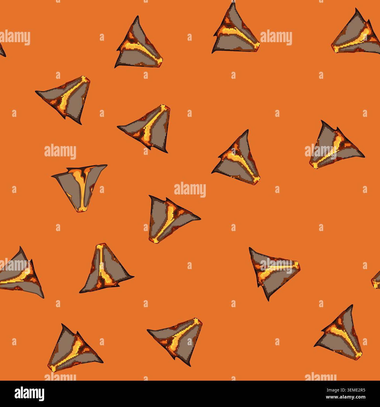 seamless pattern geothermal volcano eruption cartoon vector Stock Vector