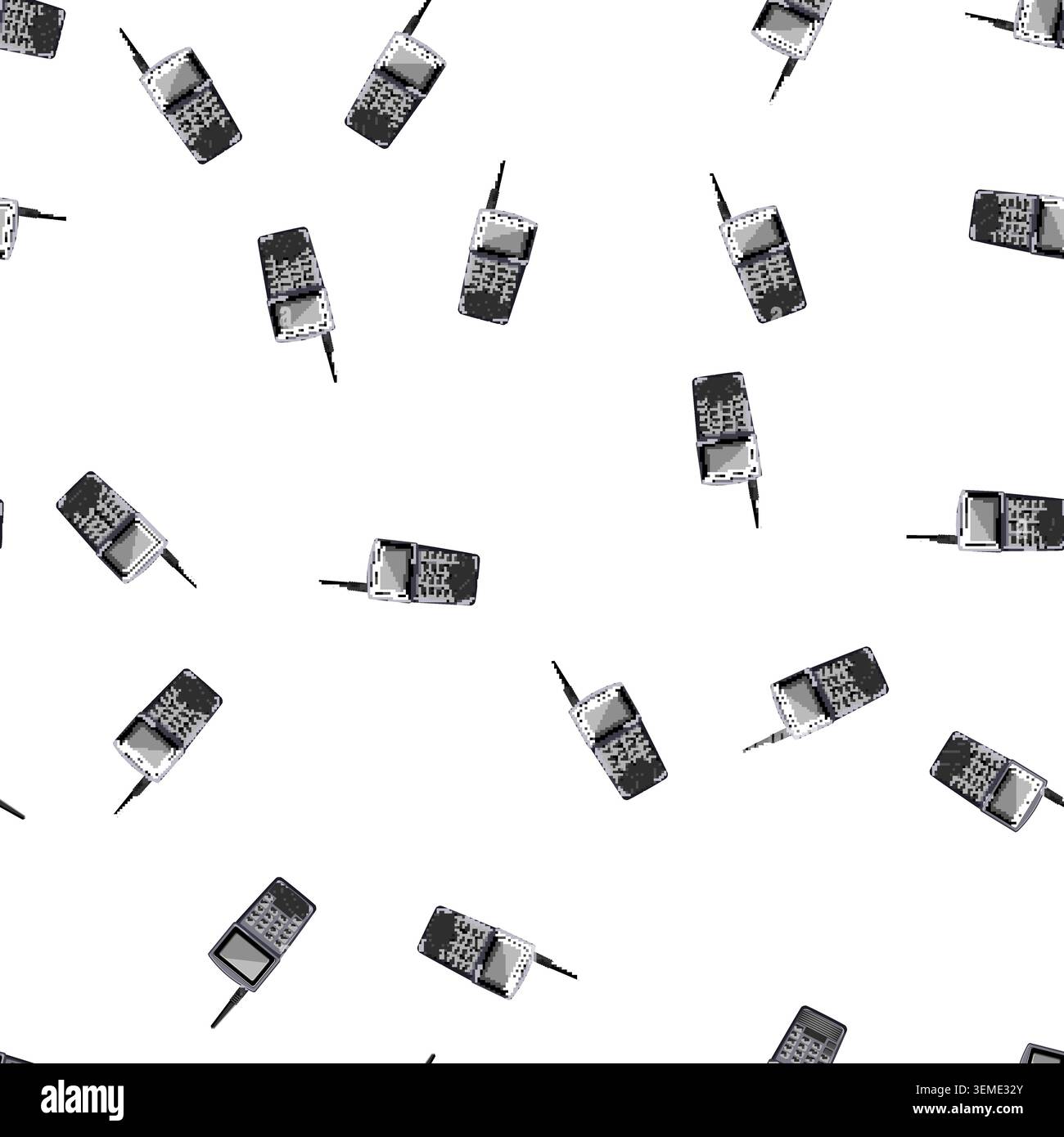 pattern mobile radio transceiver cartoon vector Stock Vector