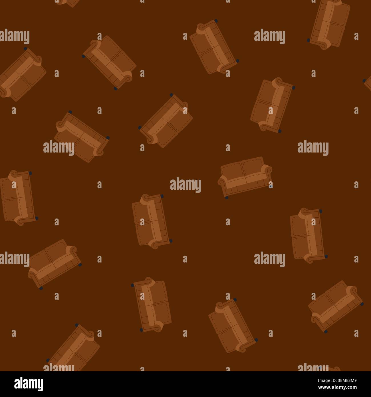 seamless pattern ottoman couch leather cartoon vector Stock Vector