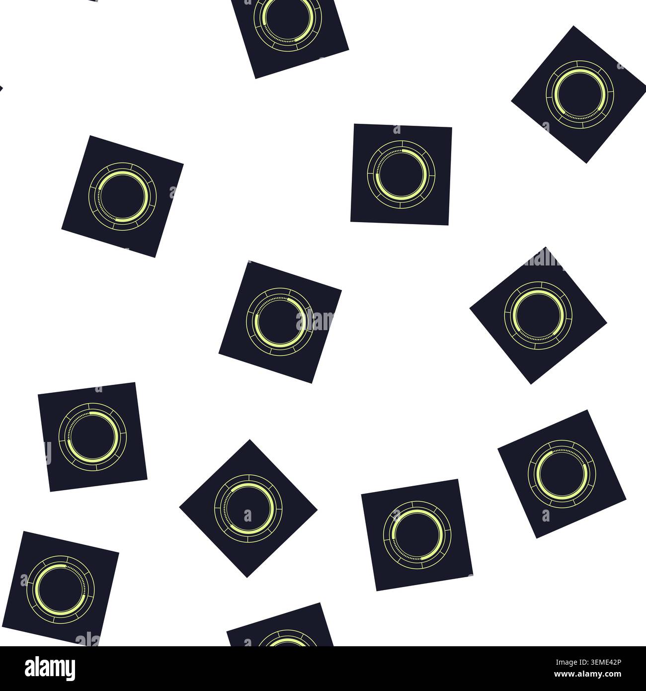 pattern digital hud round frame cartoon vector Stock Vector