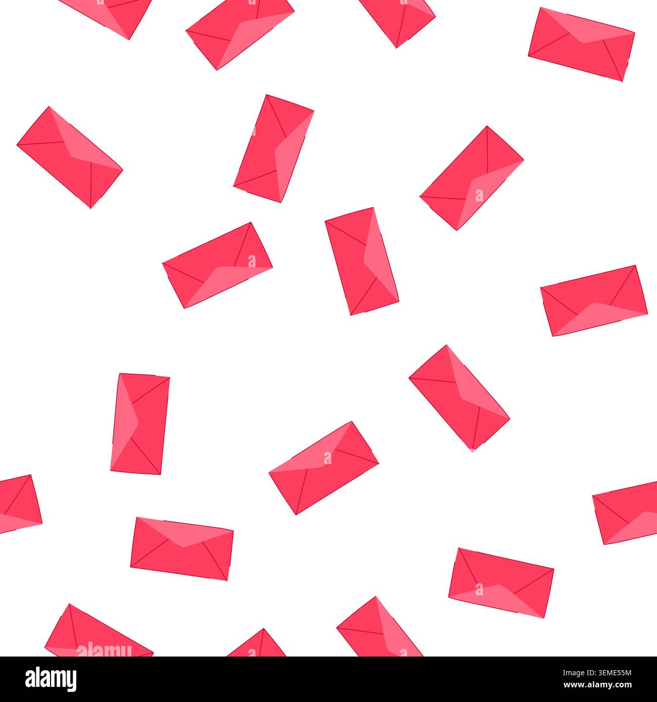 pattern closed red envelope waiting for important message delivery Stock Vector