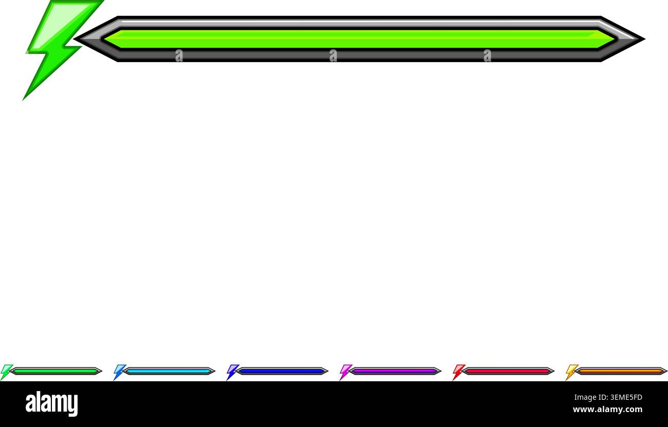 Gaming energy power bar showing progress level Stock Vector