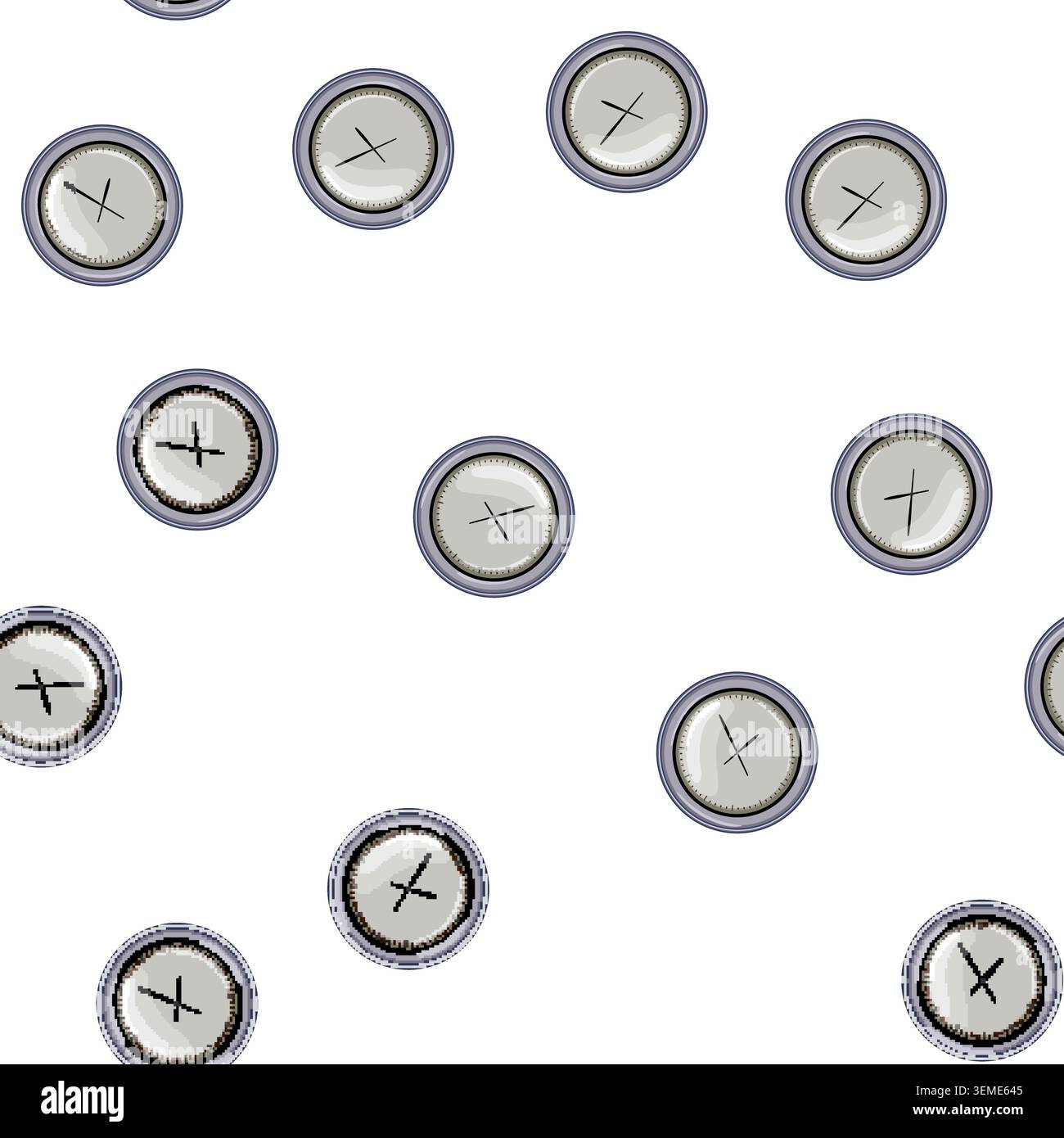 pattern watch wall clock cartoon vector Stock Vector