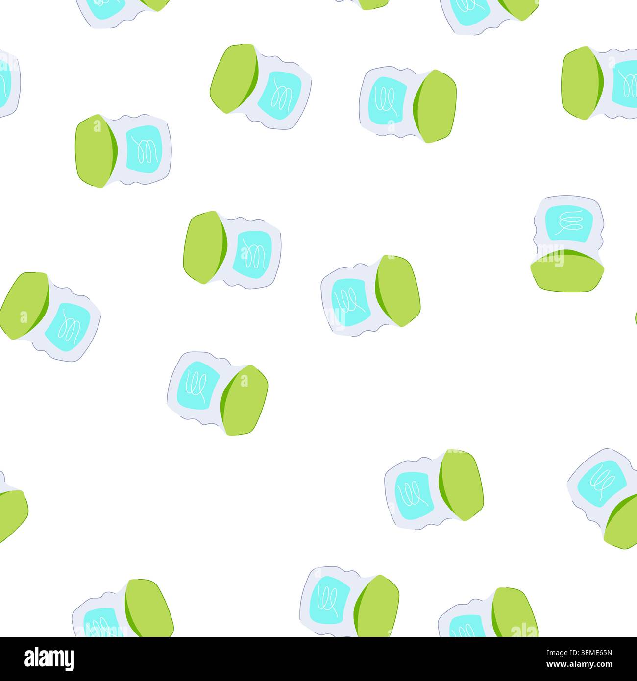pattern healthy dental floss cartoon vector Stock Vector
