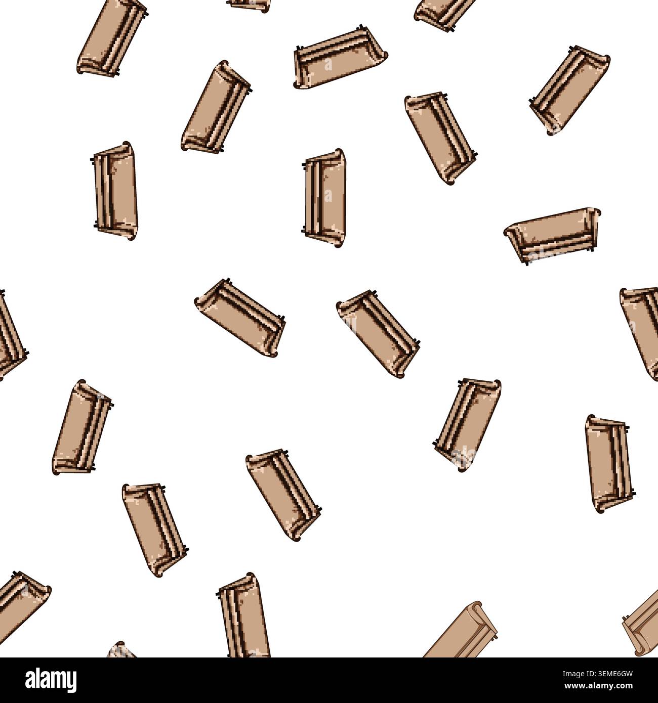 pattern contemporary couch leather cartoon vector Stock Vector