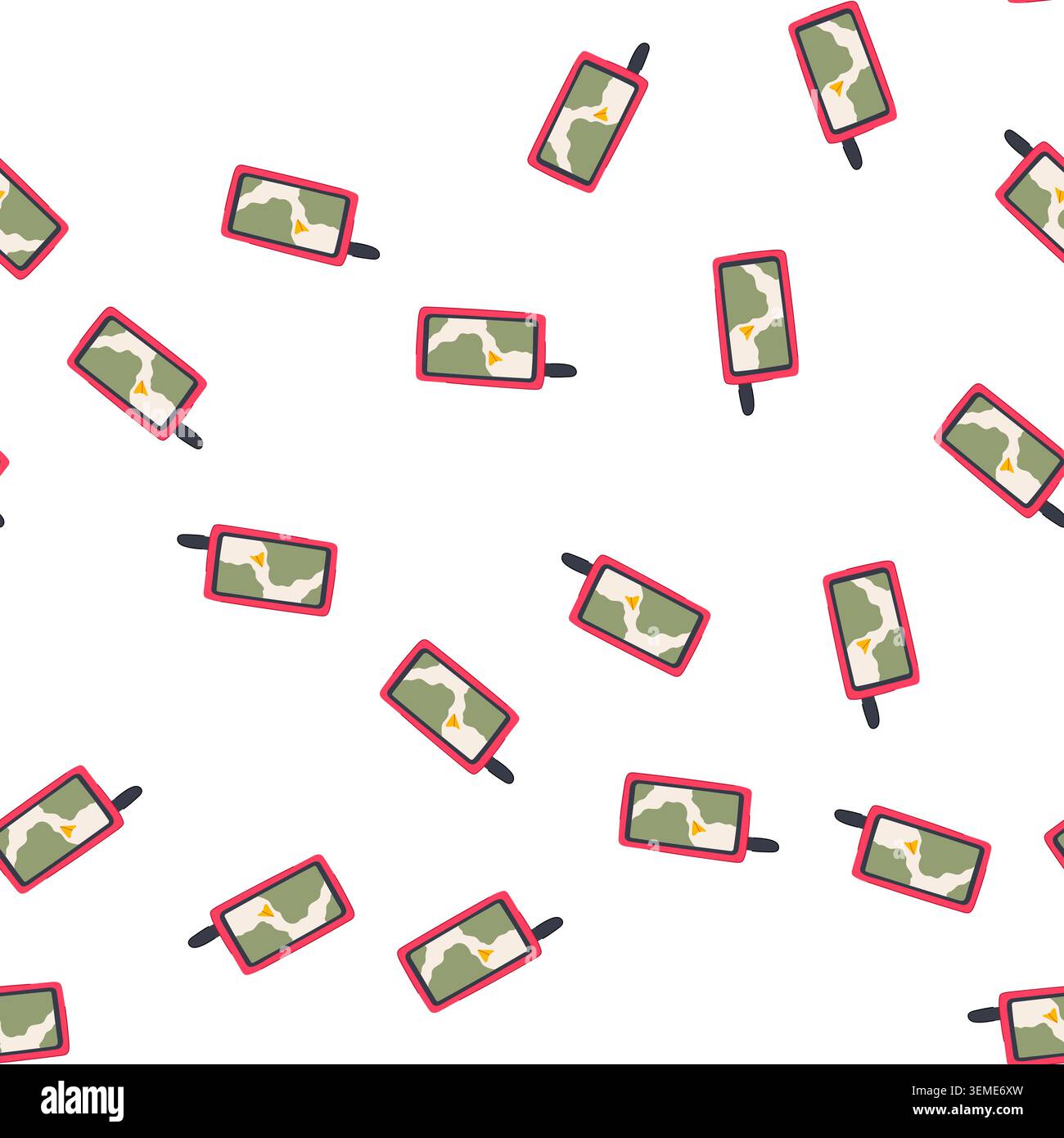 pattern outdoor handheld gps cartoon vector Stock Vector