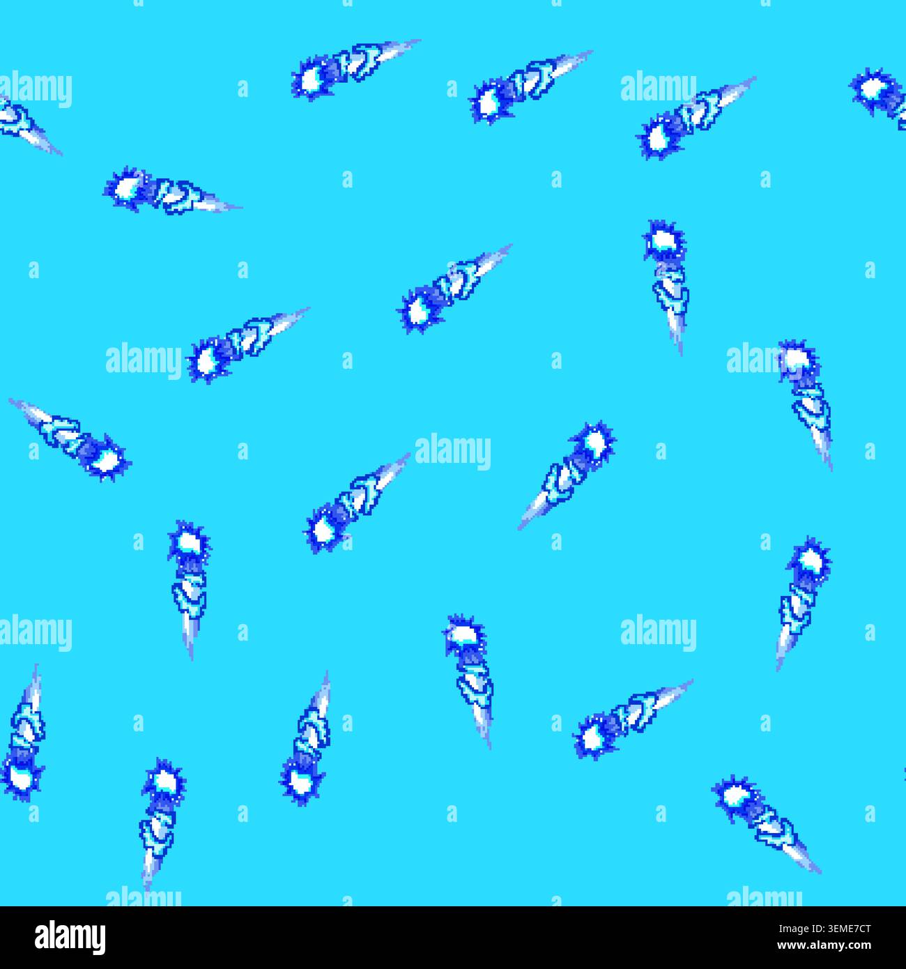 seamless pattern energy laser gun beam cartoon vector Stock Vector