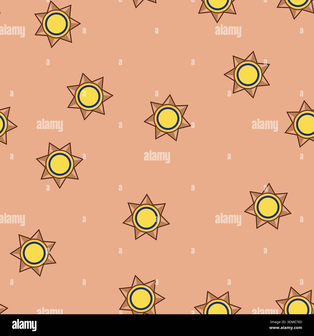 seamless pattern cowboy sheriff badge cartoon vector Stock Vector