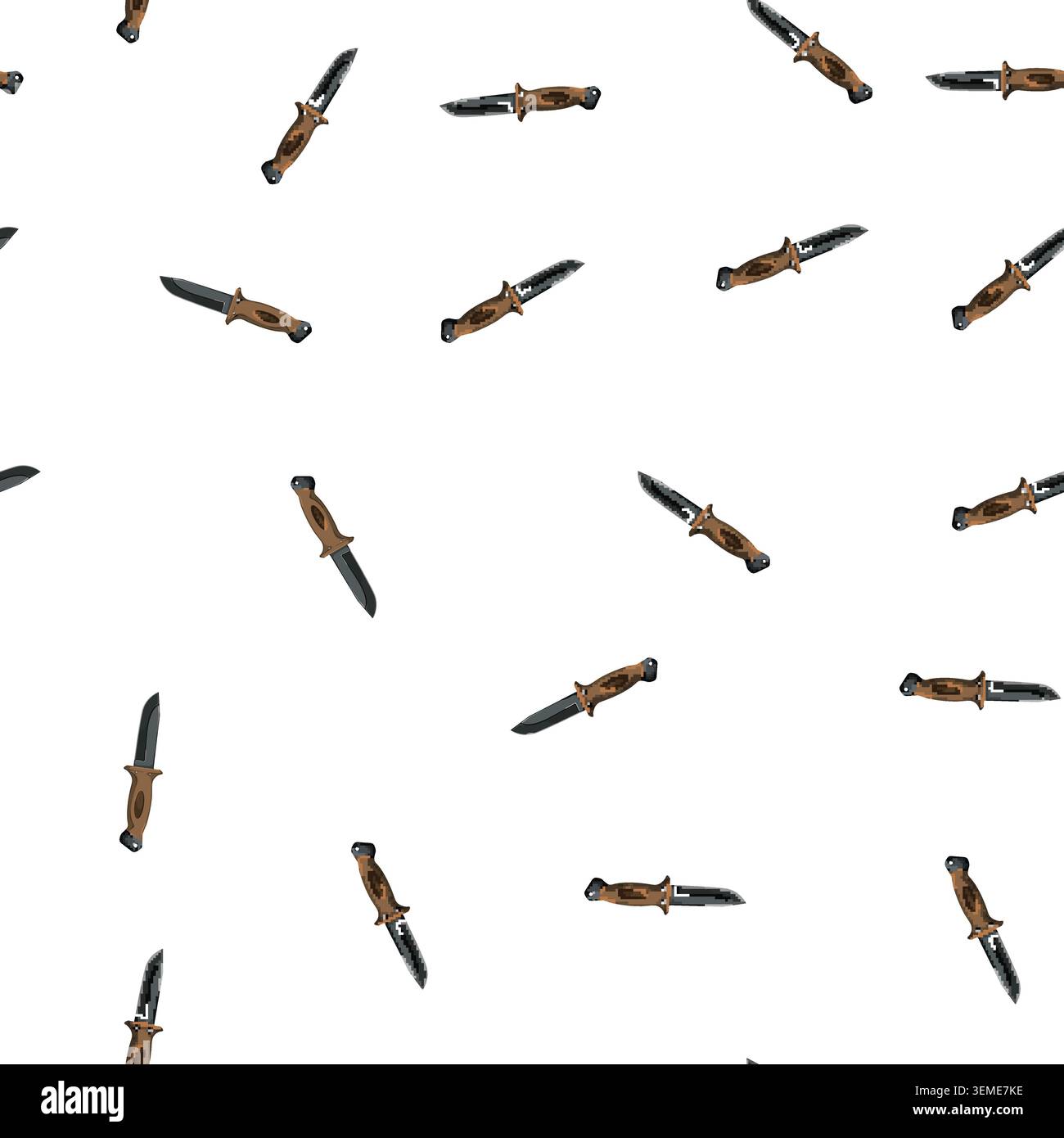 pattern equipment military knife cartoon vector Stock Vector