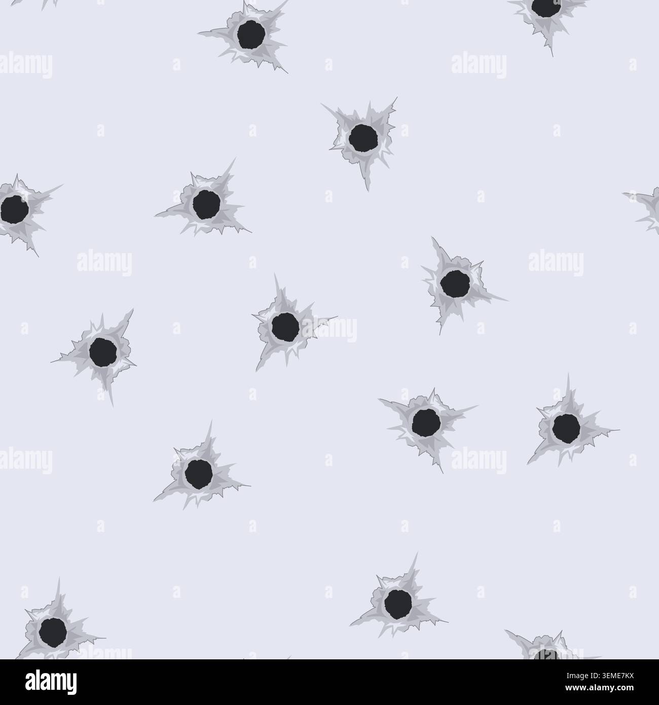 seamless pattern crack bullet hole cartoon vector Stock Vector