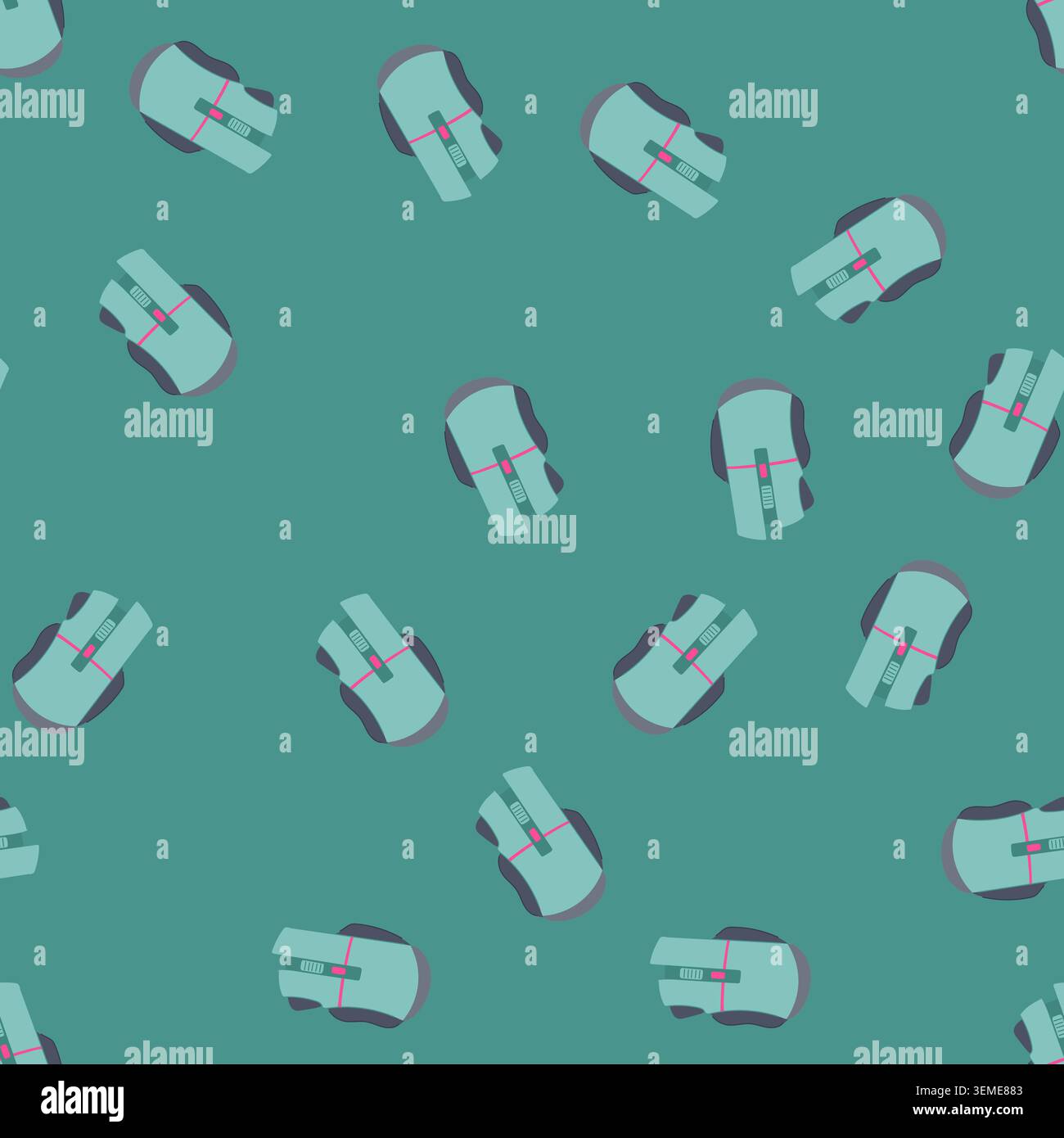 seamless pattern pc game mouse cartoon vector Stock Vector