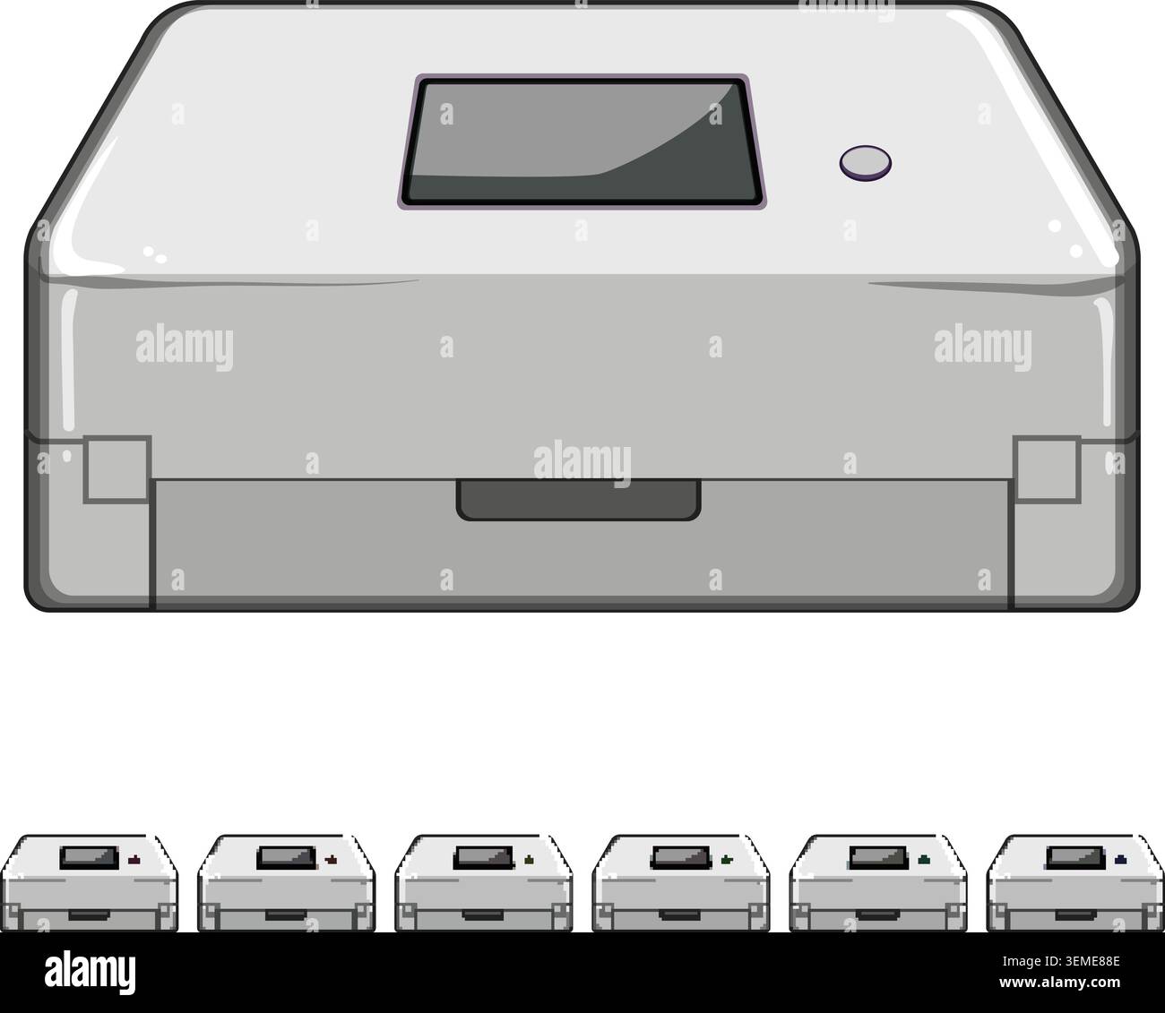 printer scanner document cartoon vector graphic Stock Vector