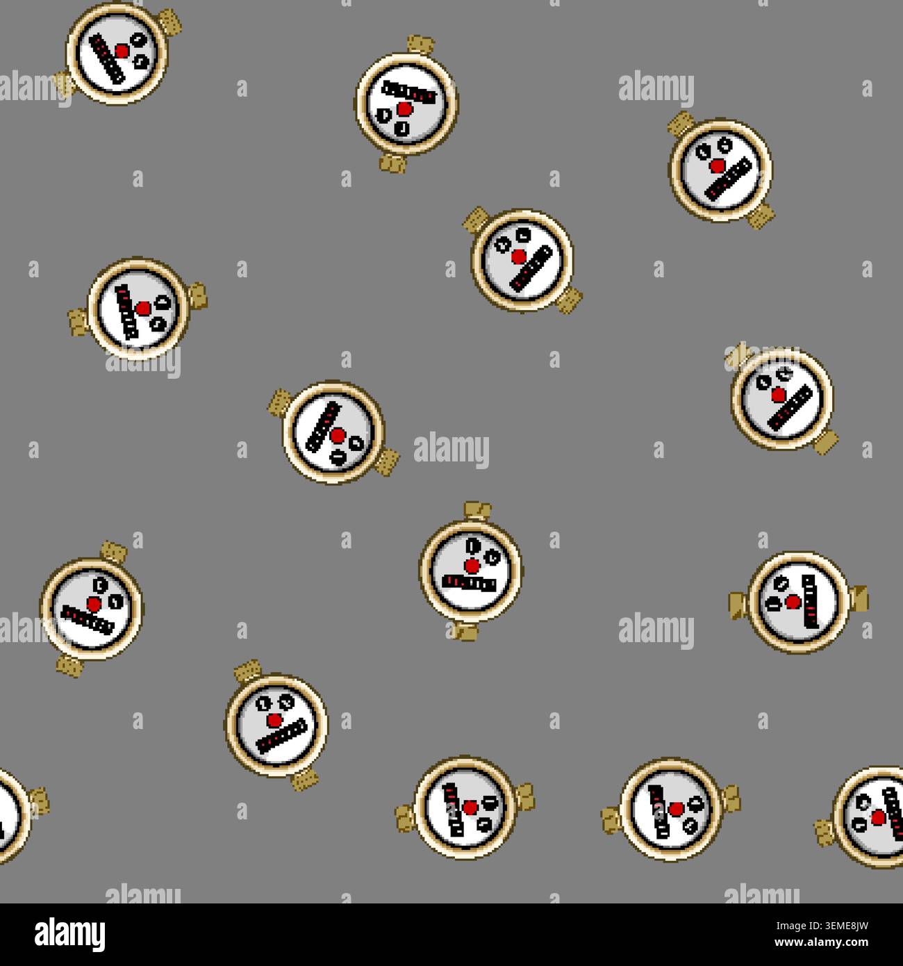 seamless pattern consumption water meter cartoon vector Stock Vector