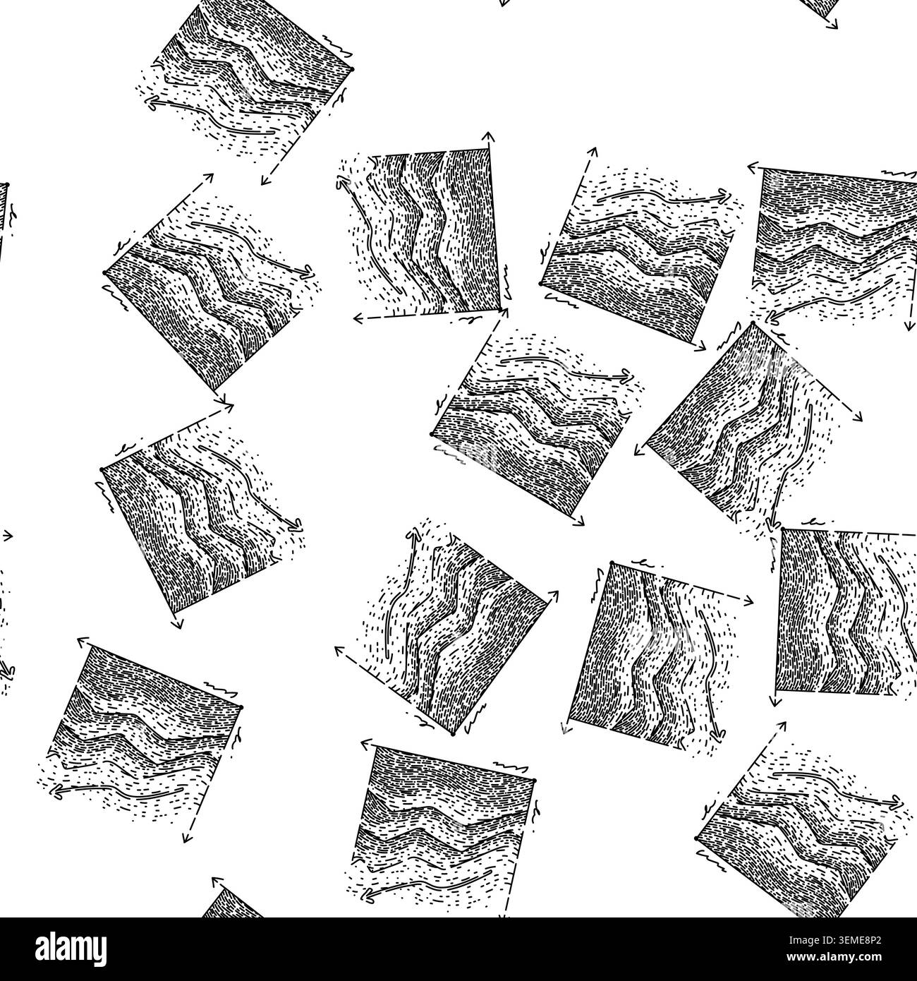 seamless pattern visualization graph sketch hand drawn Stock Vector