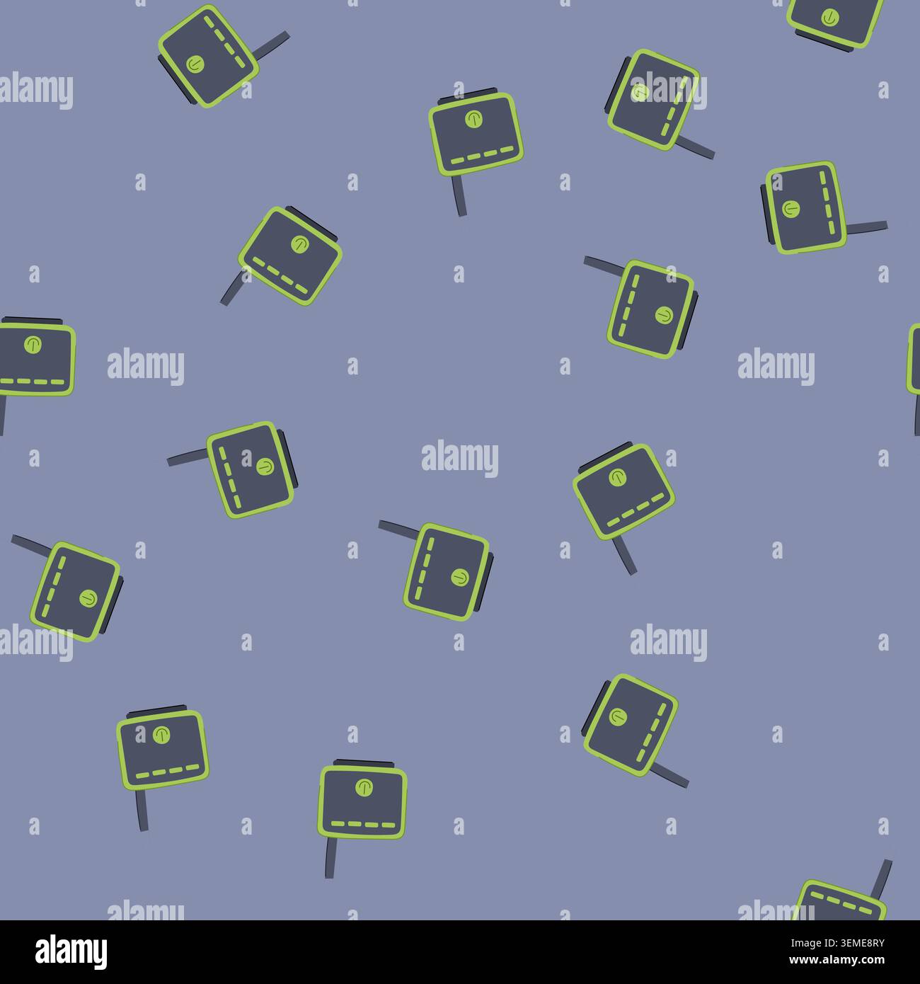 seamless pattern device travel router cartoon vector Stock Vector