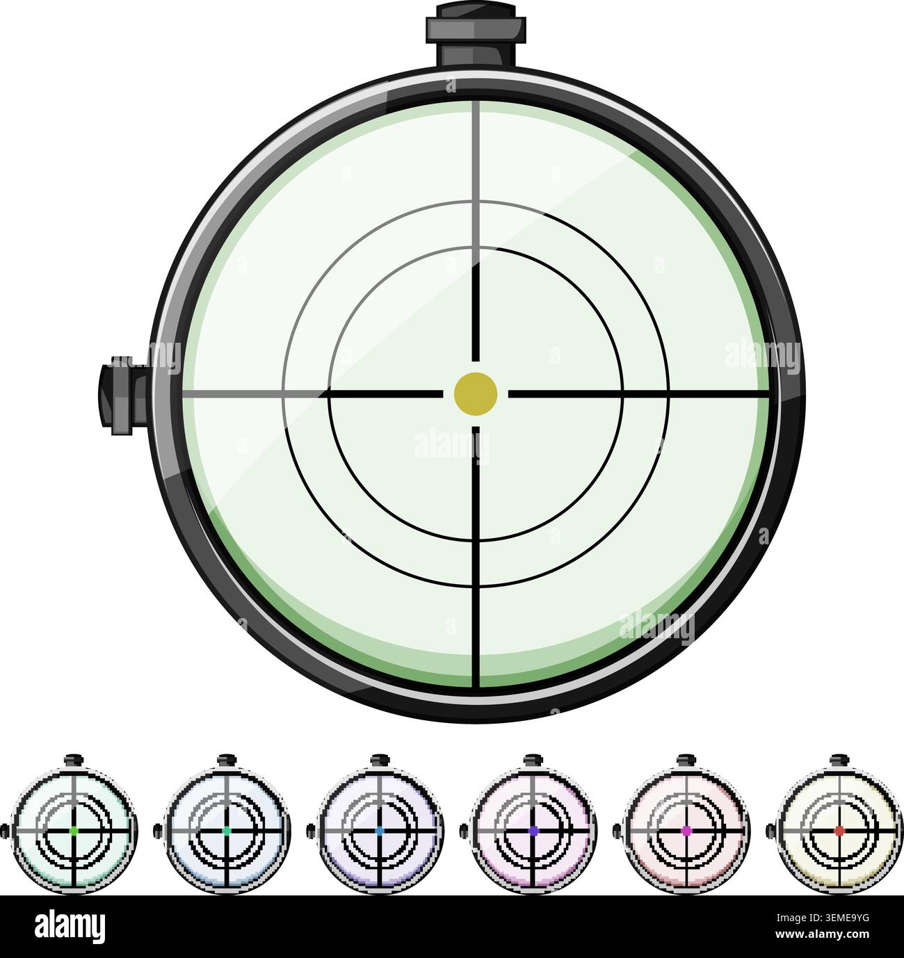 weapon scope sniper cartoon vector graphic Stock Vector