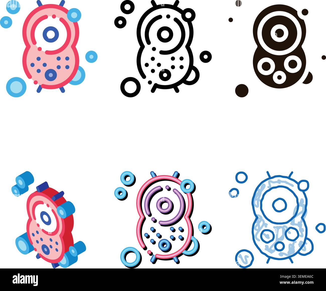 positive bacterium stylized vector sign thin line icon Stock Vector
