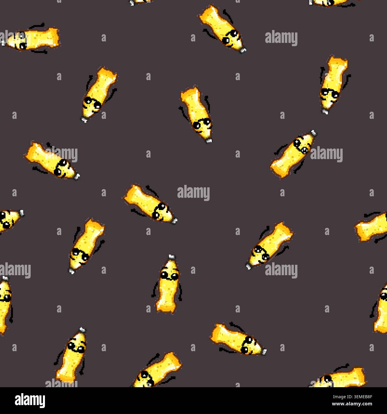 seamless pattern water soda bottle character cartoon vector Stock Vector