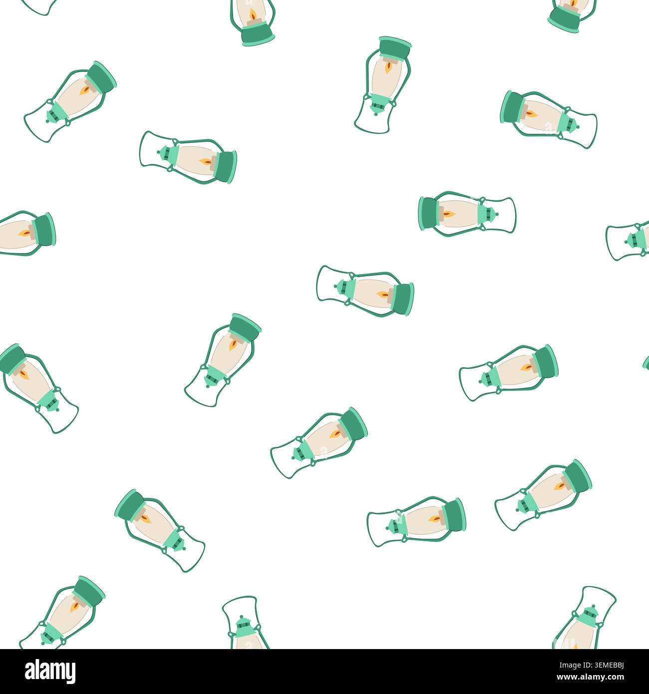 pattern ancient kerosene lamp cartoon vector Stock Vector