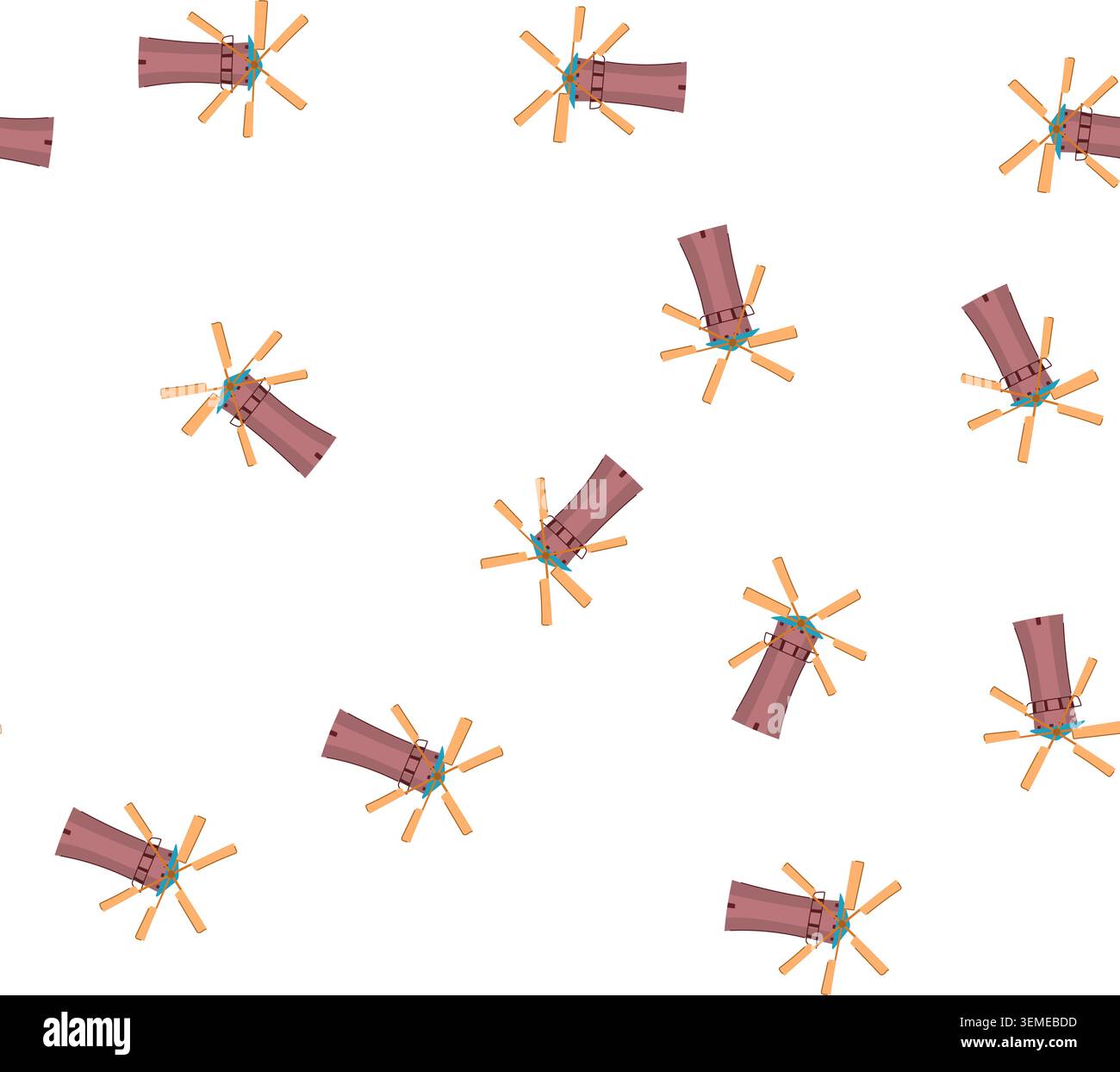 pattern nature mill farm cartoon vector Stock Vector