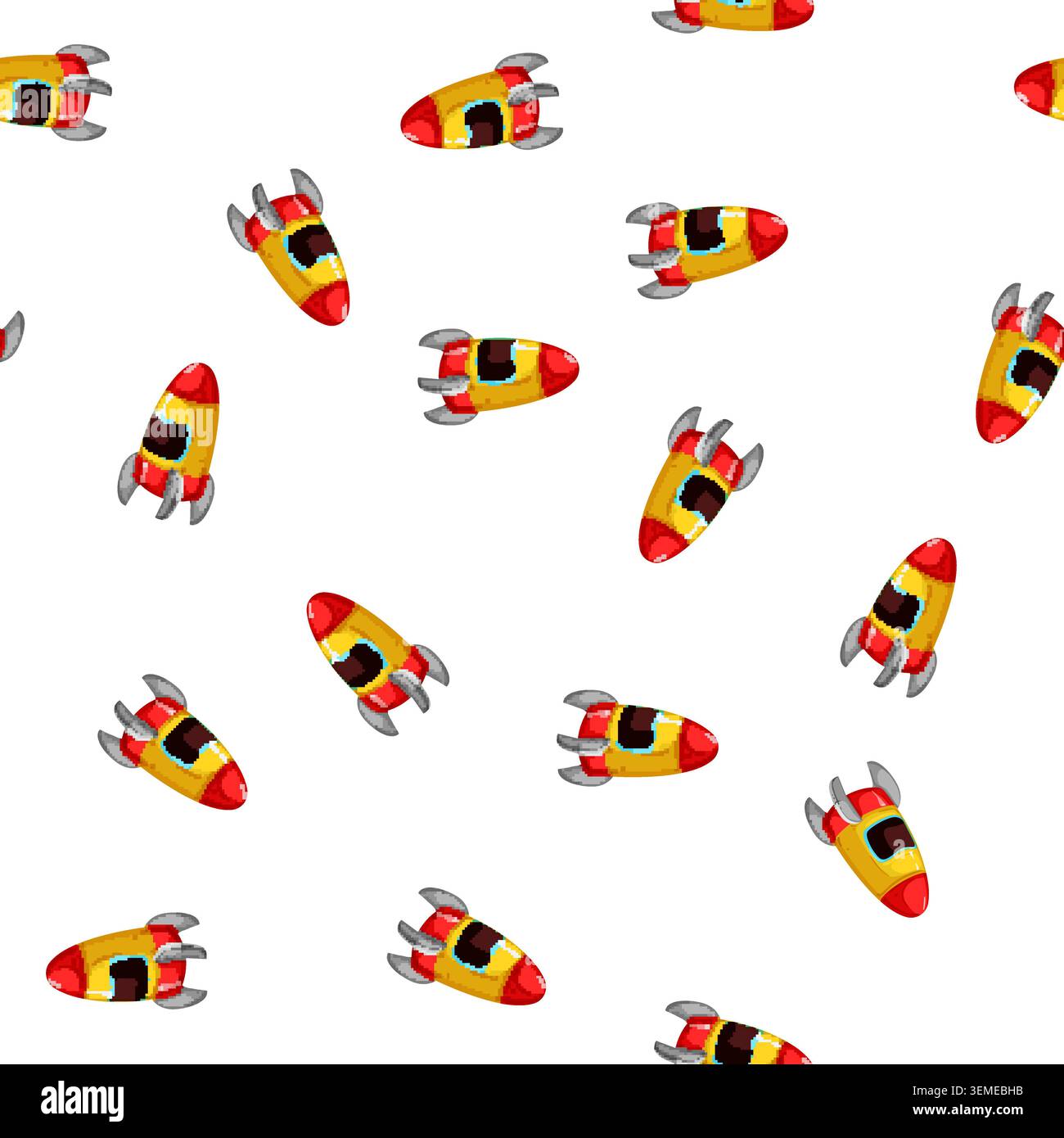 pattern fly rocket toy cartoon vector Stock Vector