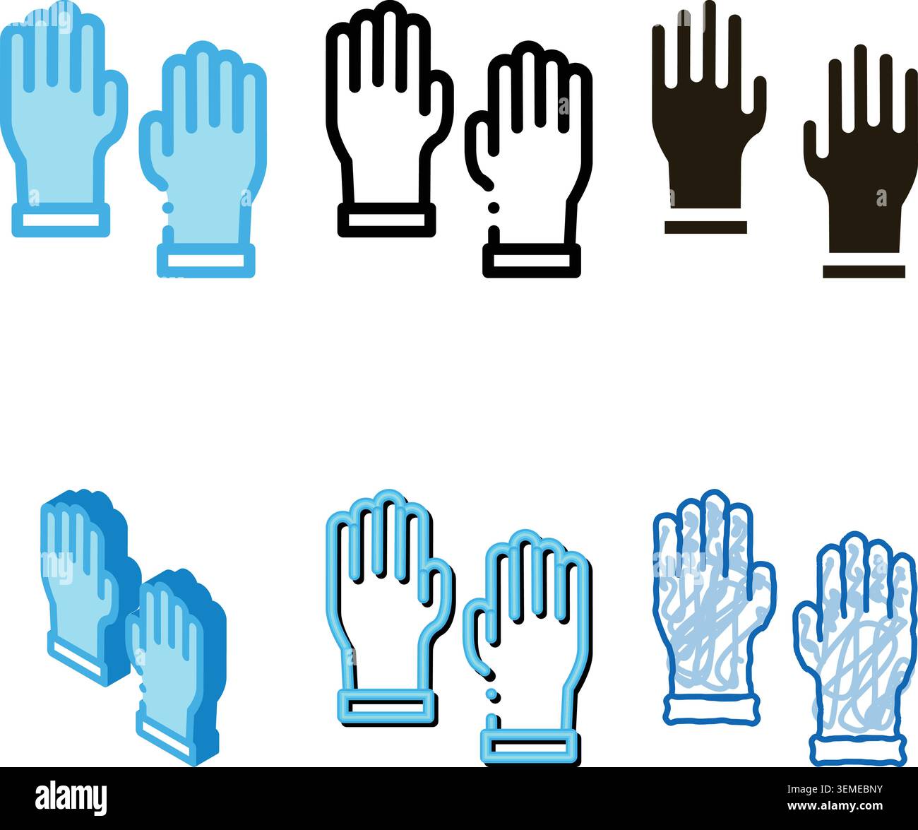 styleset master gloves icon vector outline Stock Vector