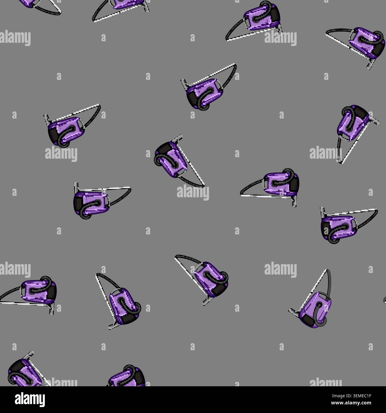 seamless pattern cleaner electric broom cartoon vector Stock Vector