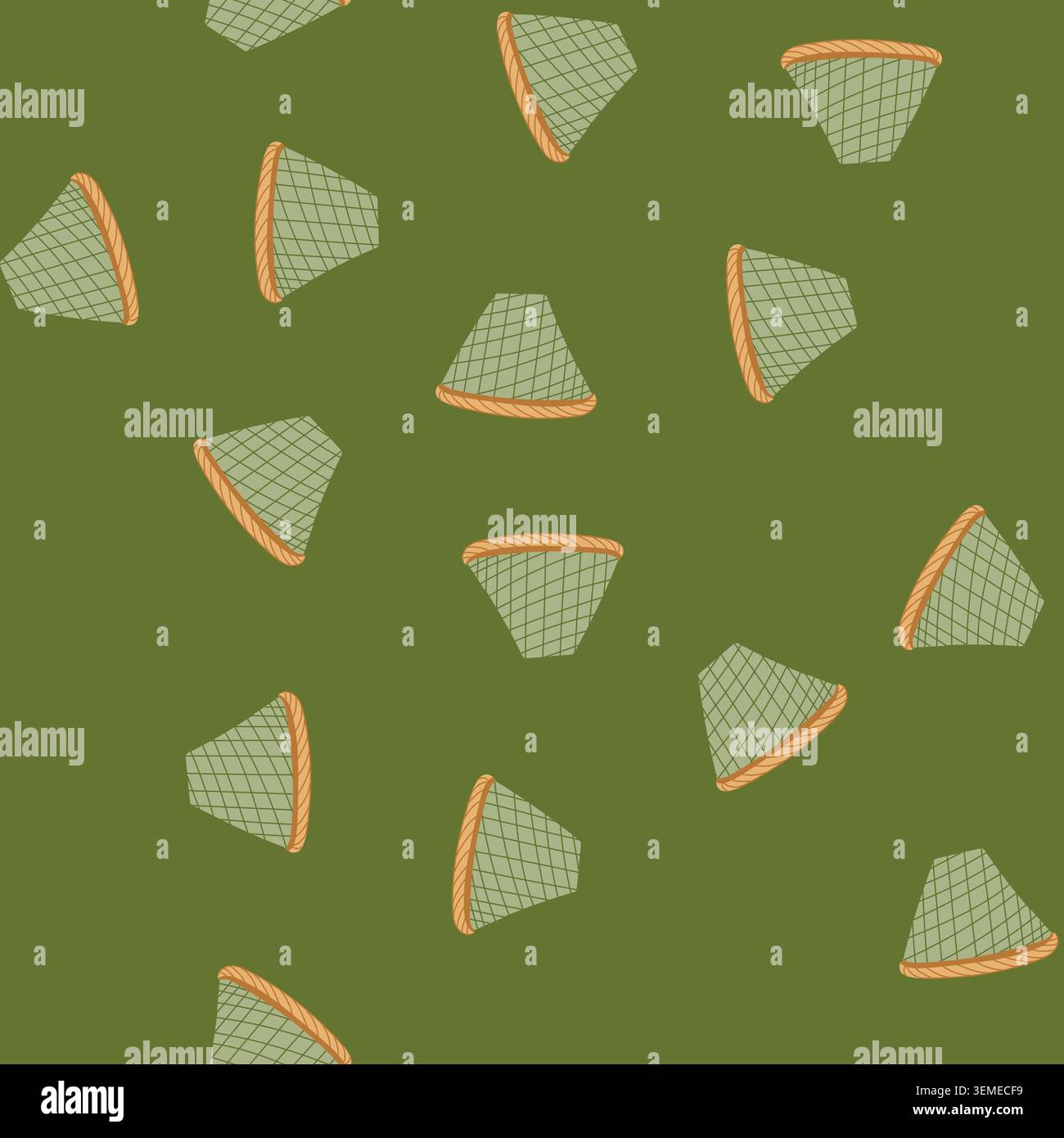 seamless pattern traditional bamboo steamer basket cartoon vector Stock Vector