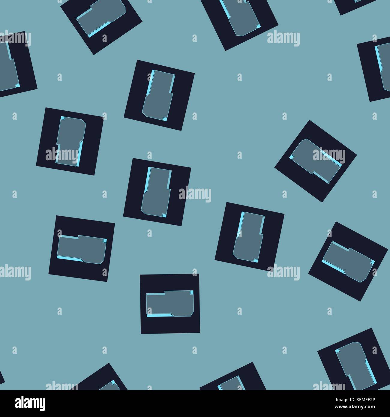 seamless pattern ui hud frame cartoon vector Stock Vector