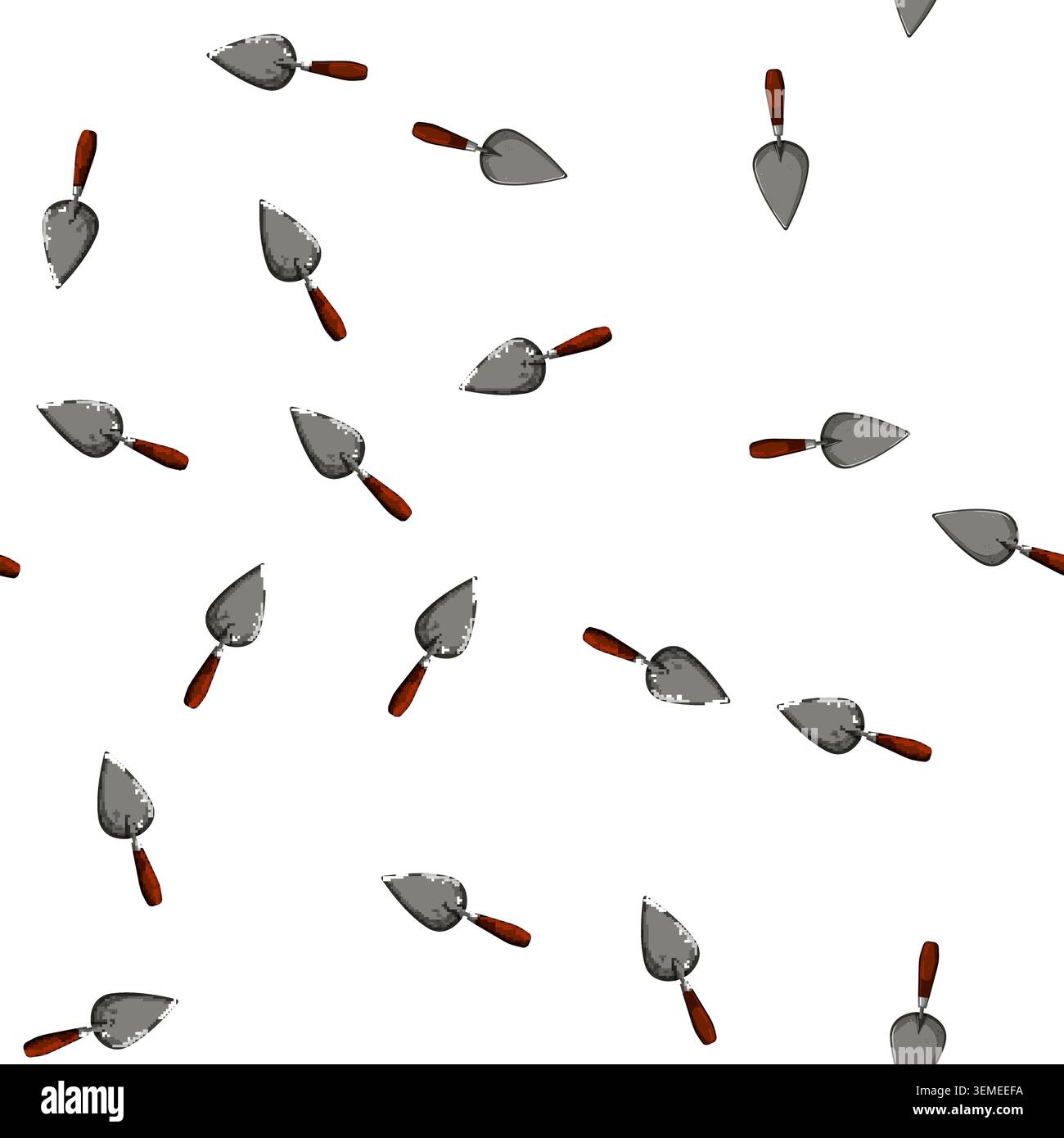 pattern construction trowel cement cartoon vector Stock Vector