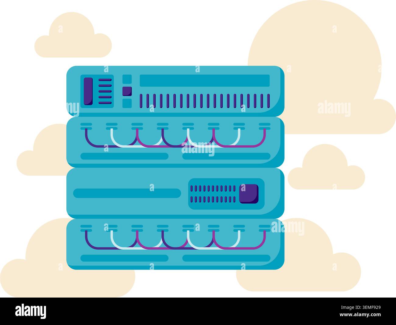 cloud computing, central server Stock Vector