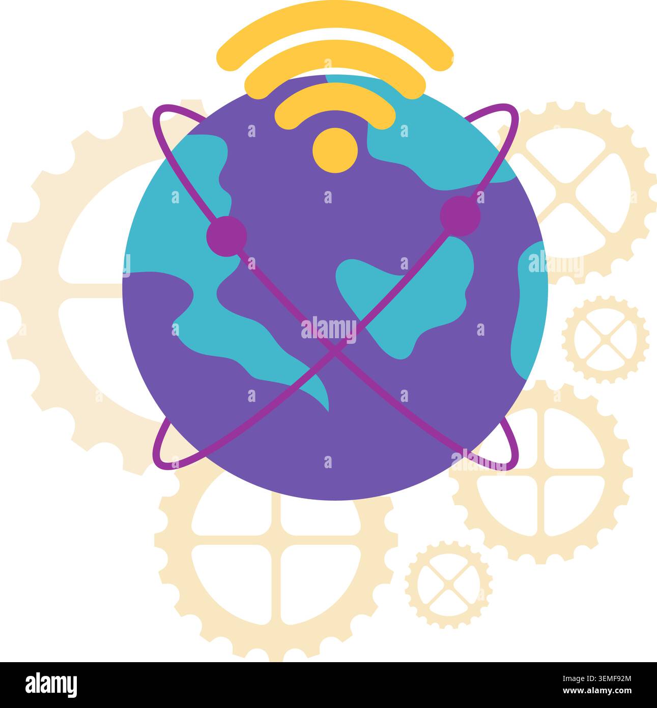 global internet network worldwide Stock Vector