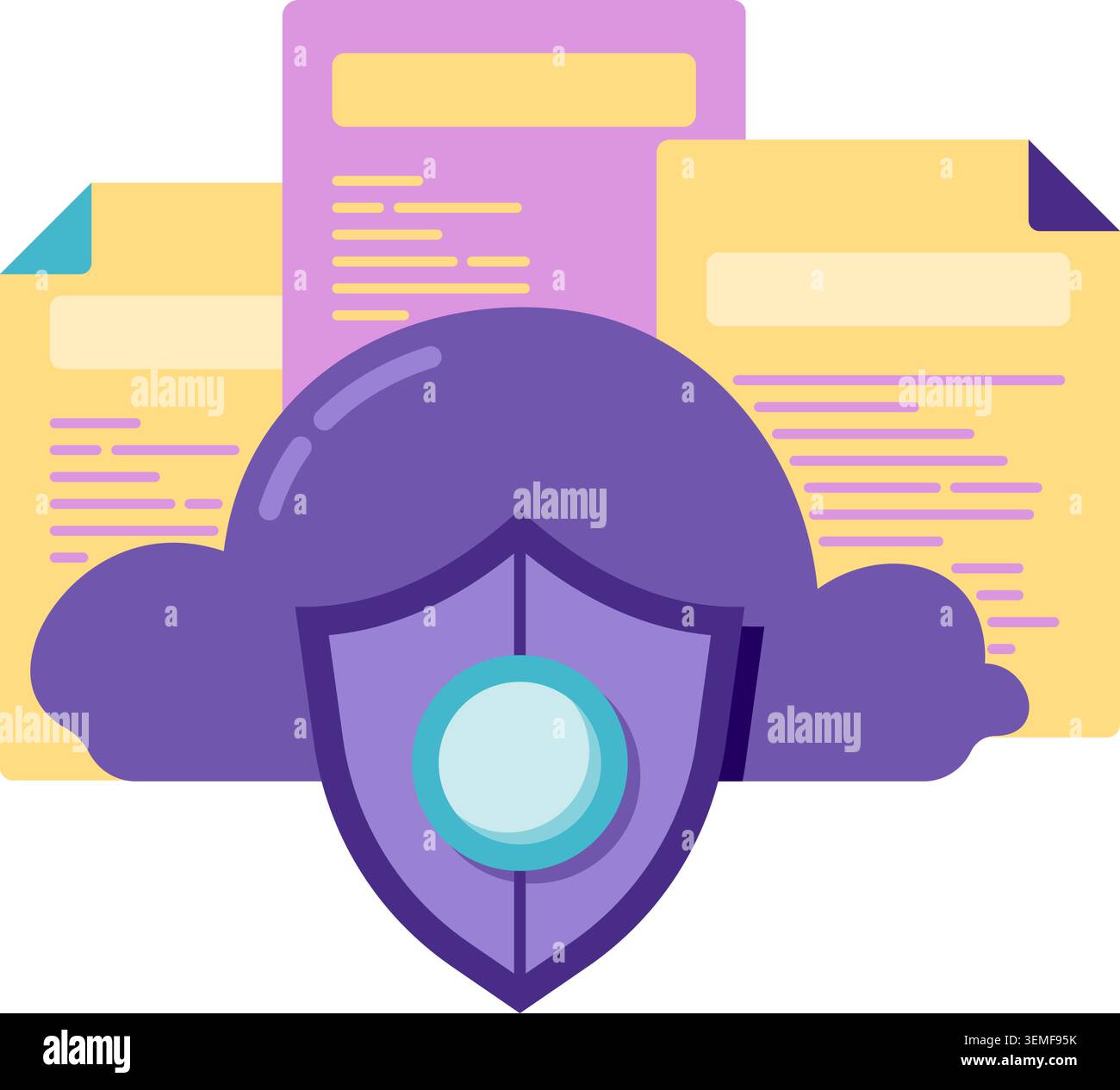 protected cloud data and security Stock Vector