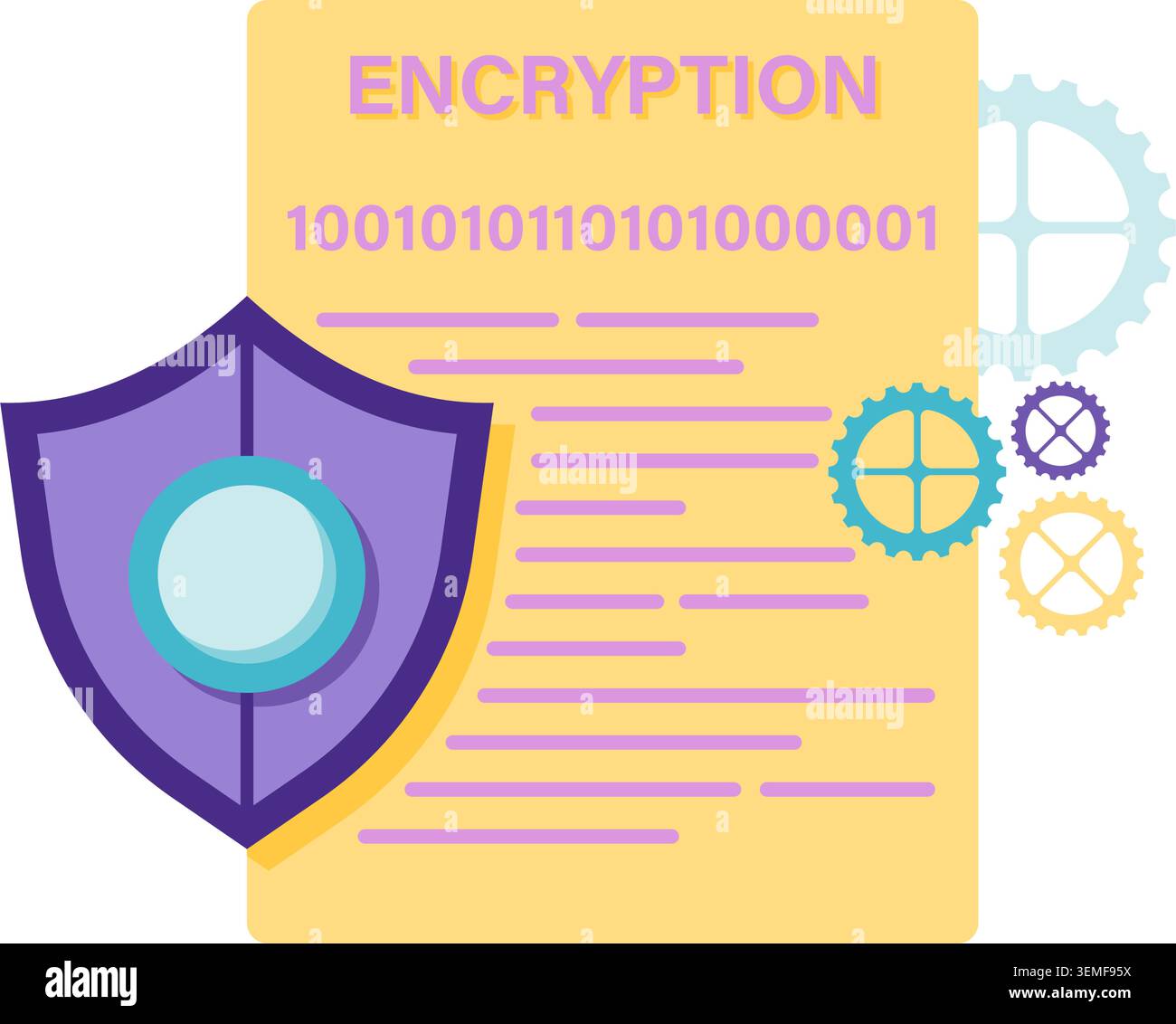 data encryption key and security Stock Vector