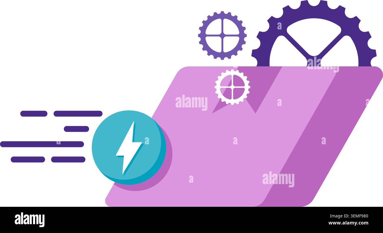instant delivery feature, digital marketplace Stock Vector