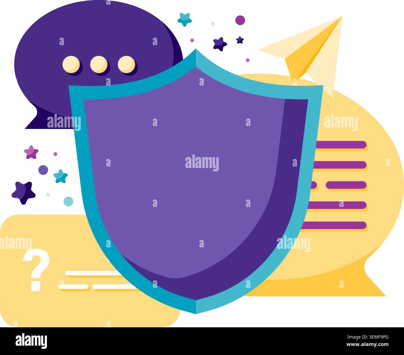 communication security, instant chat Stock Vector