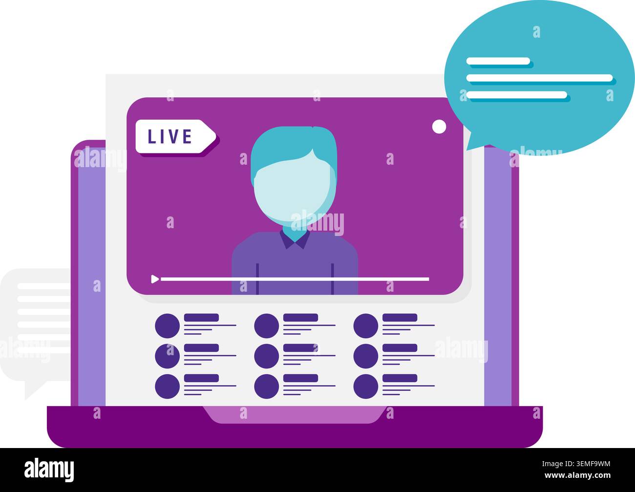 Live streaming, online interaction Stock Vector