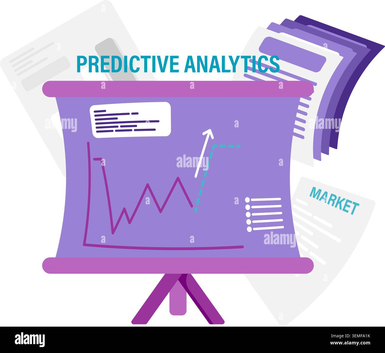 predictive analysis and financial analysis Stock Vector
