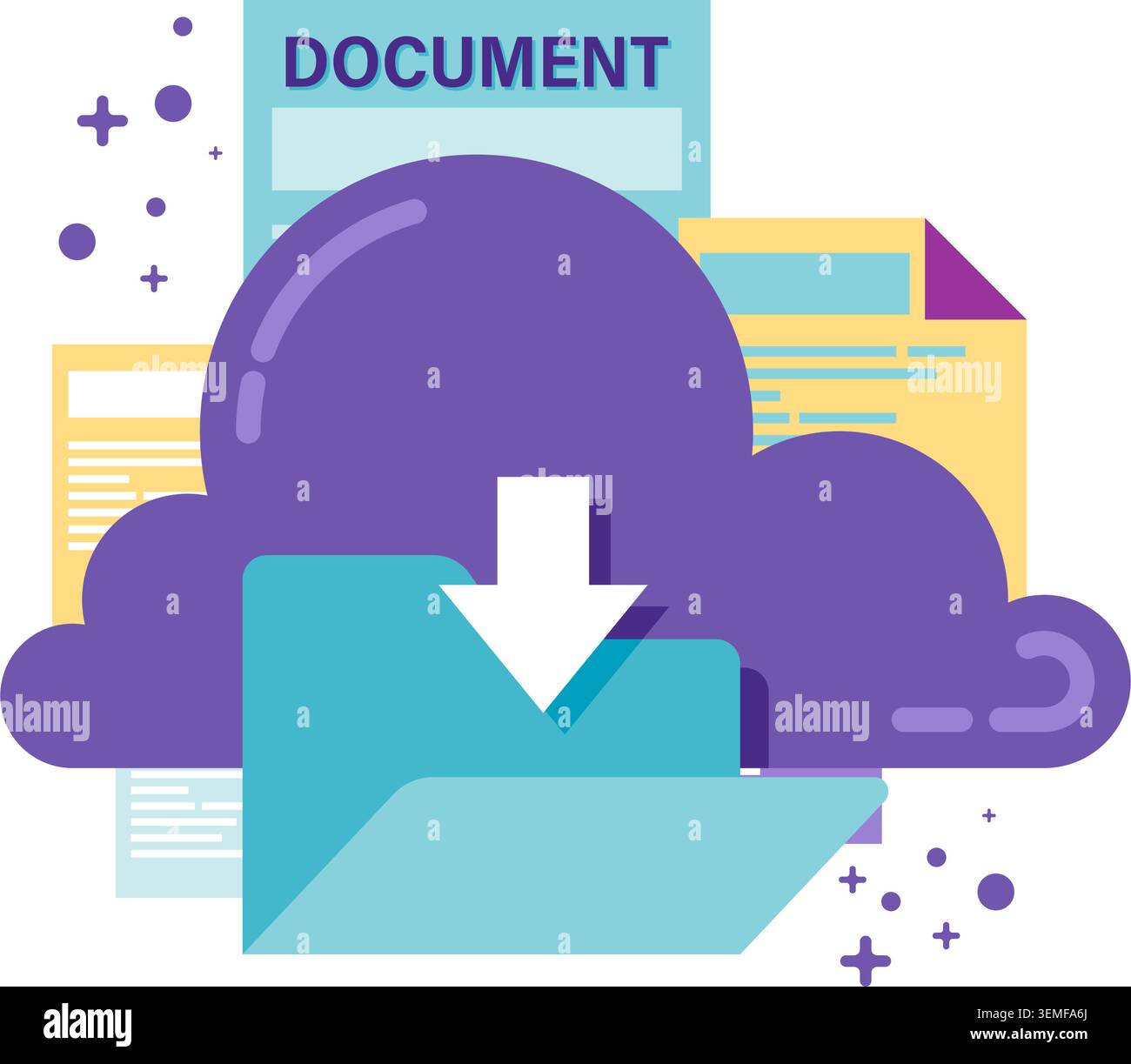 download from cloud storage Stock Vector