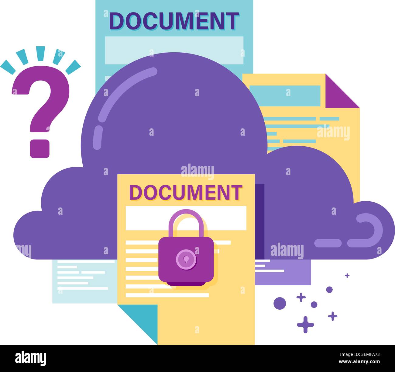 cloud storage security level Stock Vector