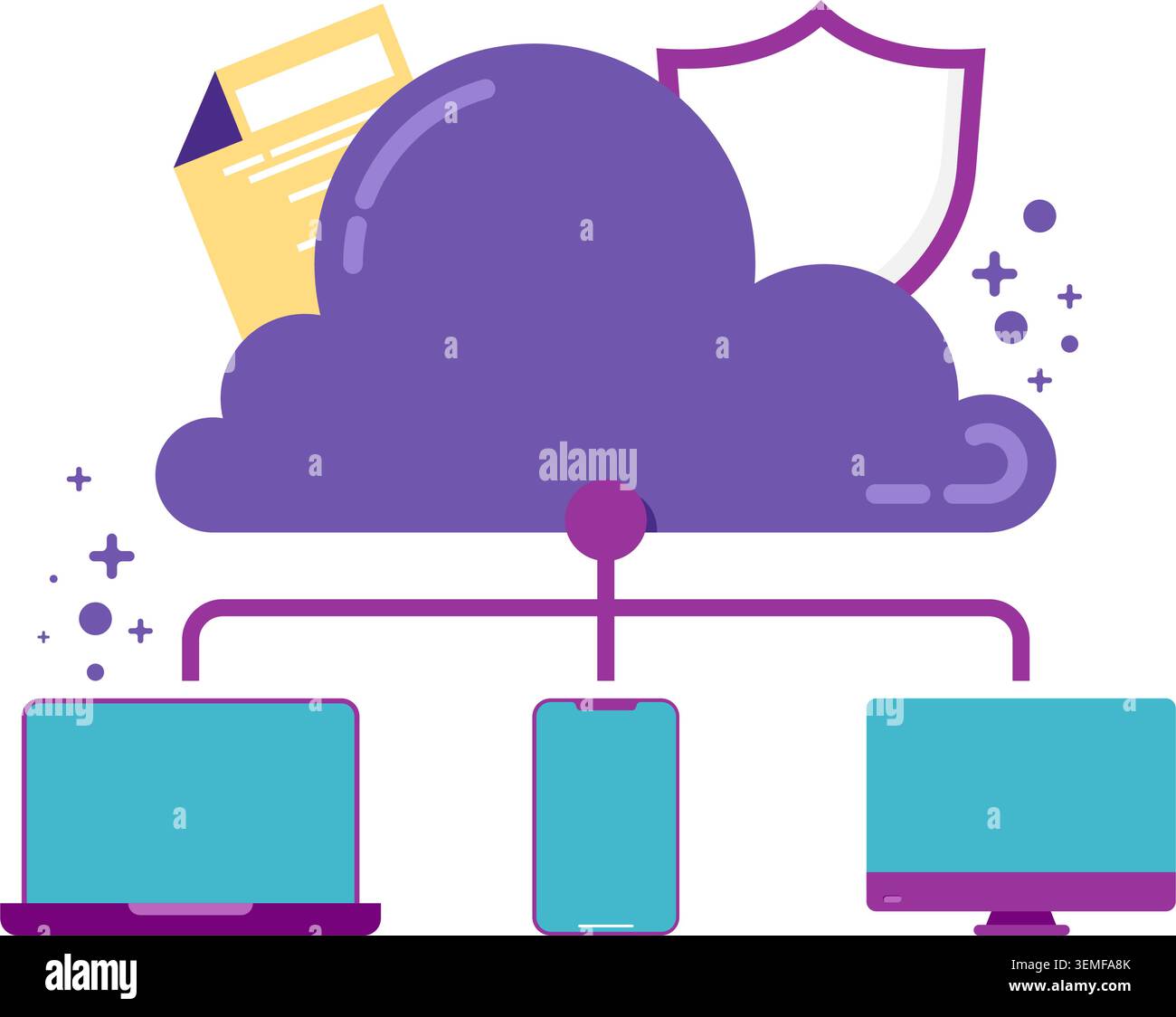 cloud computing concept. cloud storage Stock Vector